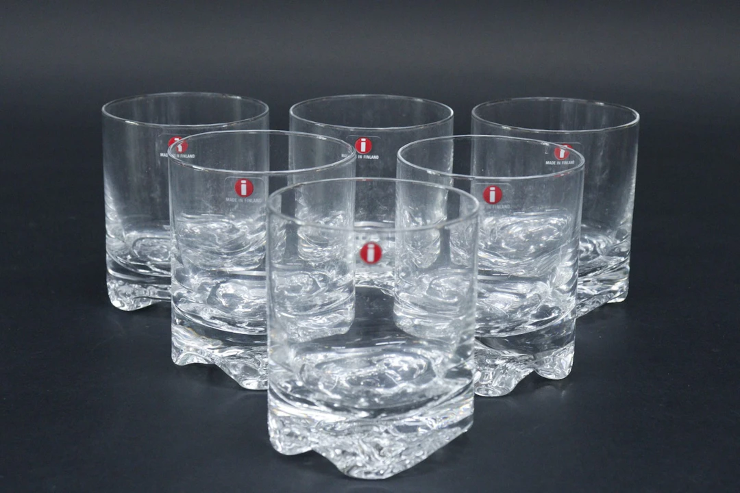 Whiskeyglas, 6st, Tapio Wirkkala "Gaissa", Iittala