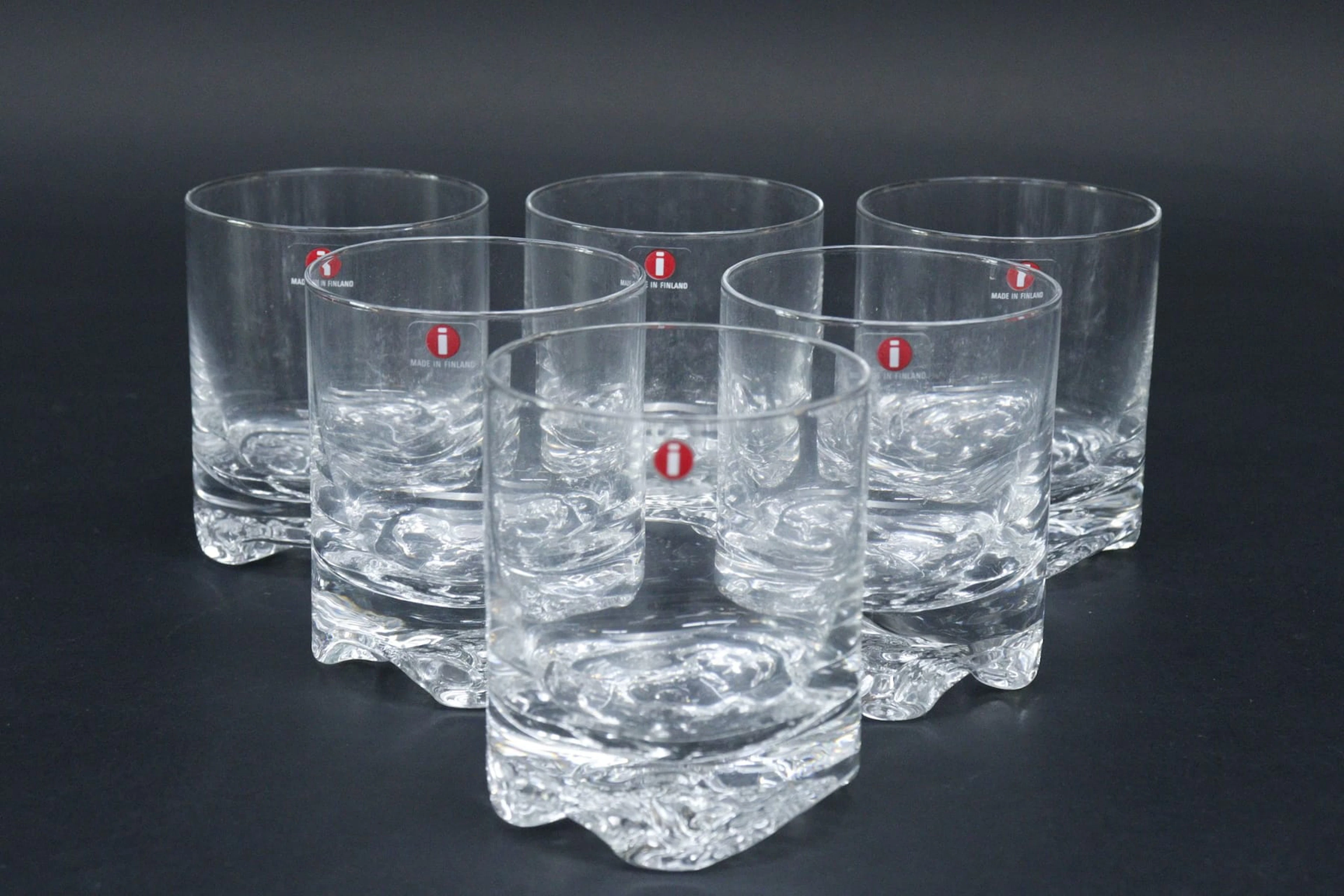 Whiskeyglas, 6st, Tapio Wirkkala "Gaissa", Iittala