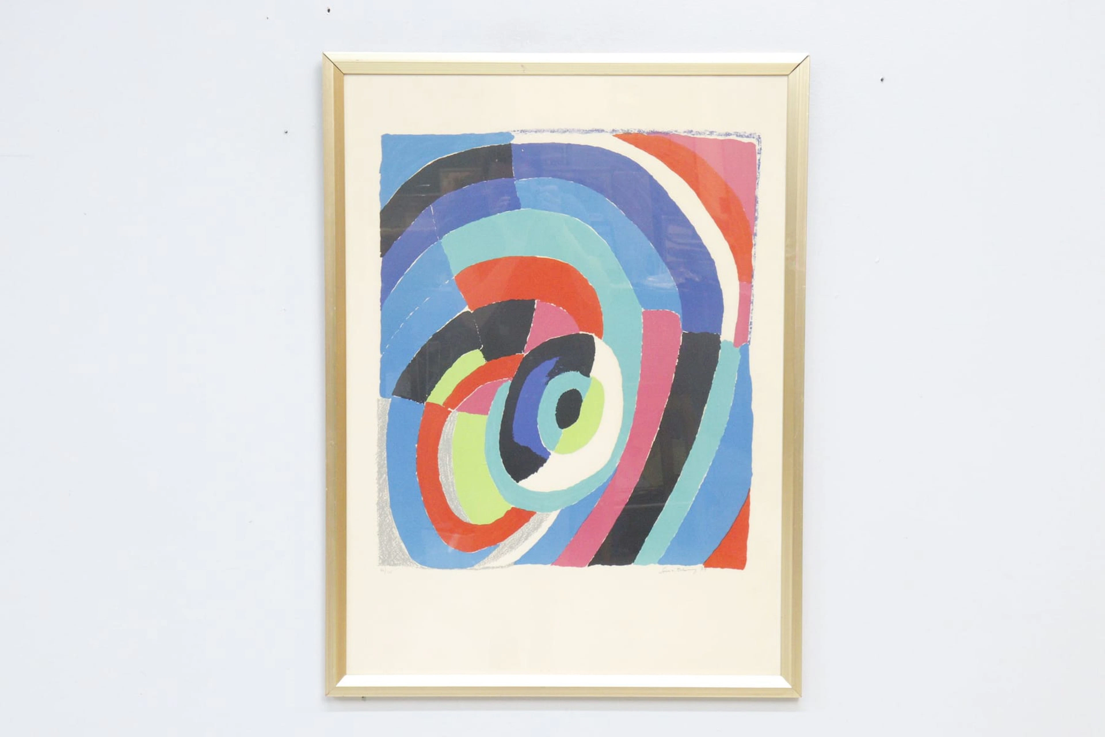 Sonia Delaunay, färglitografi, "L'oeil", signerad -74, nr 75/125