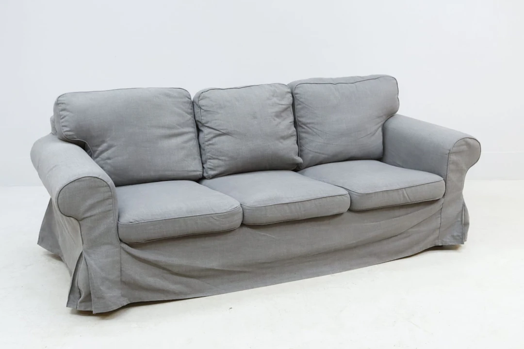 Soffa, 3-sits, "Ektorp", Ikea, grått tyg
