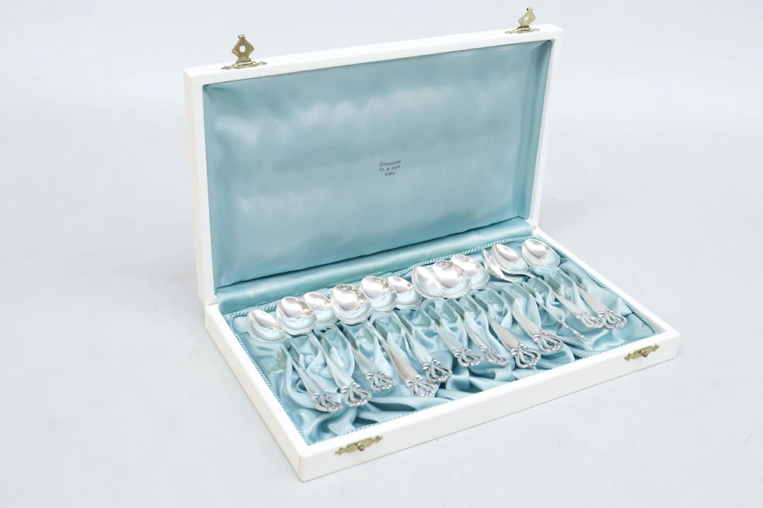 Teskedar, 12st, silver, GAB, vikt 147 gram