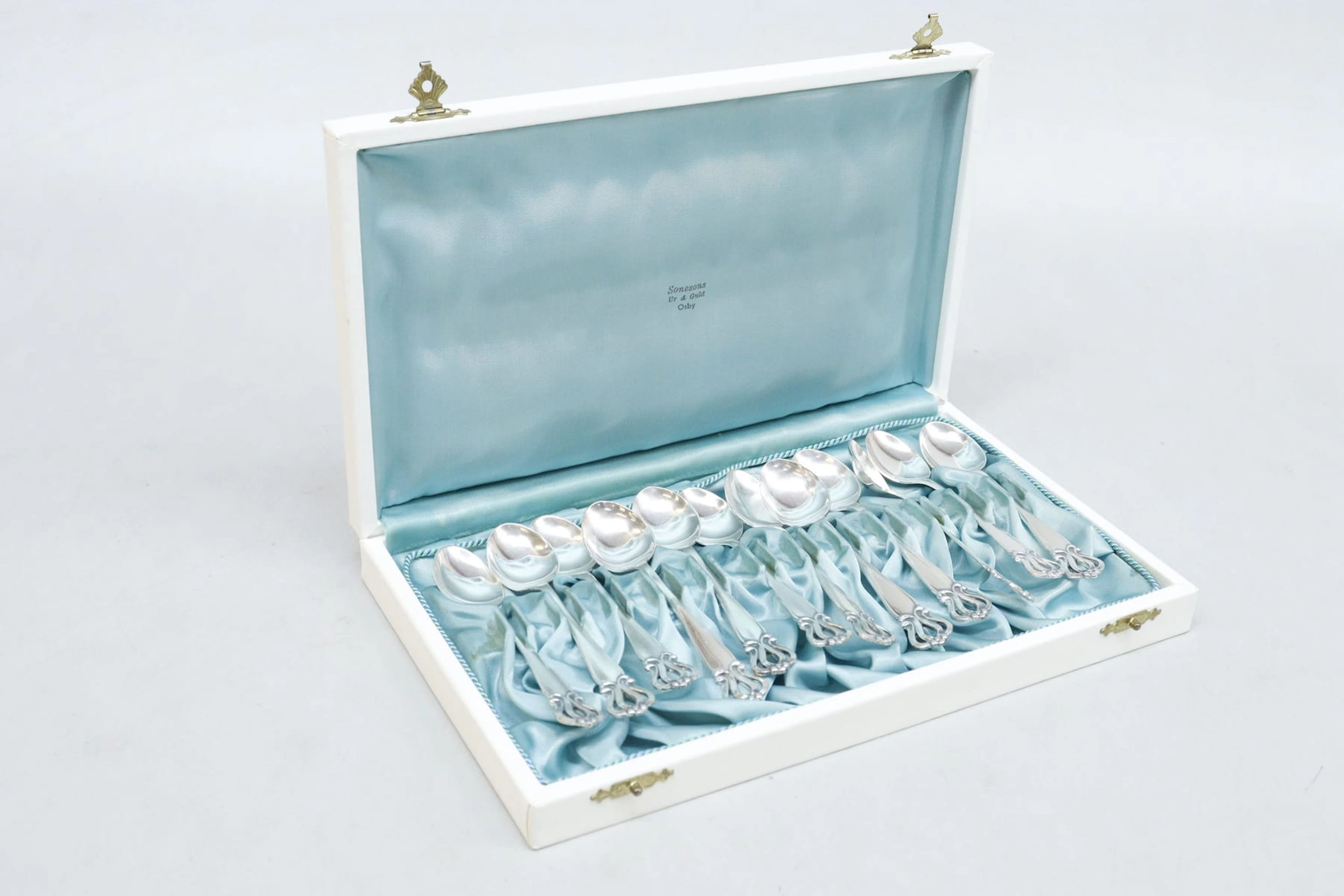 Teskedar, 12st, silver, GAB, vikt 147 gram