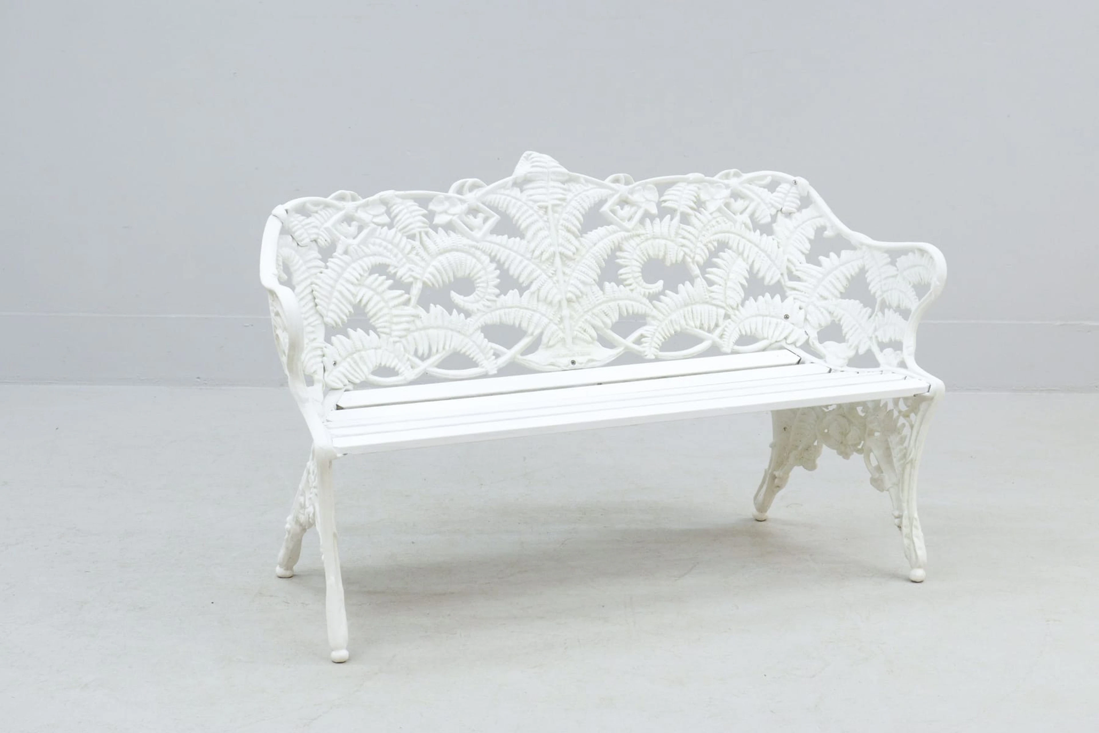 Trädgårdssoffa, "Ormbunke", gjuten aluminium, Byarum