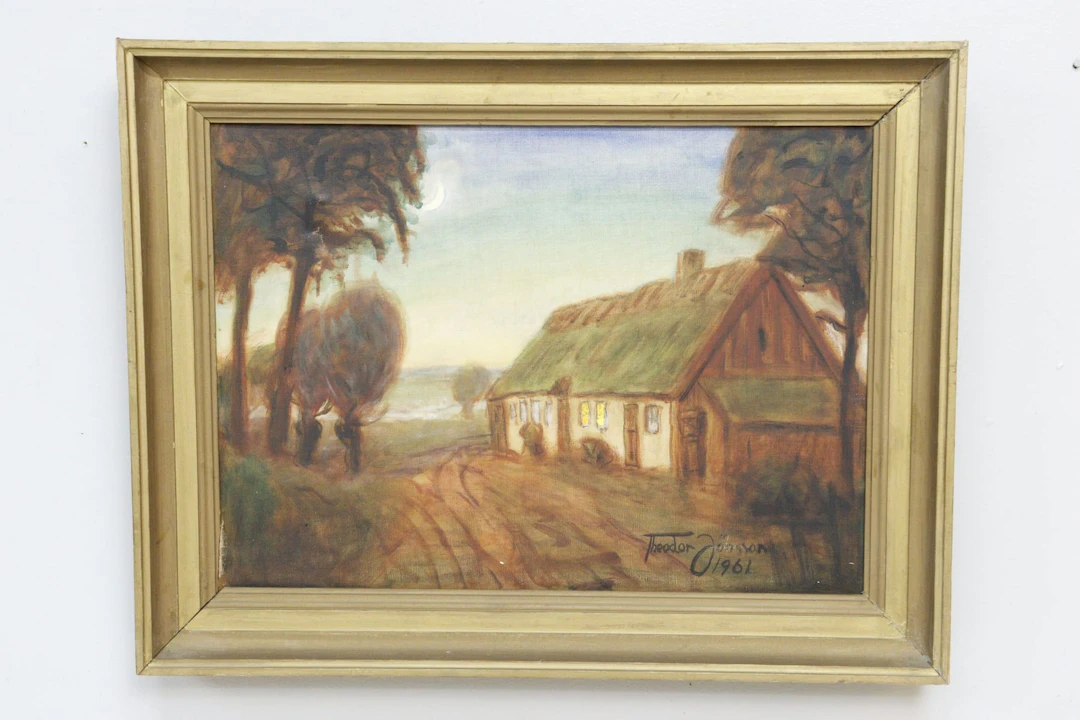 Theodor Jönsson, olja på duk, signerad