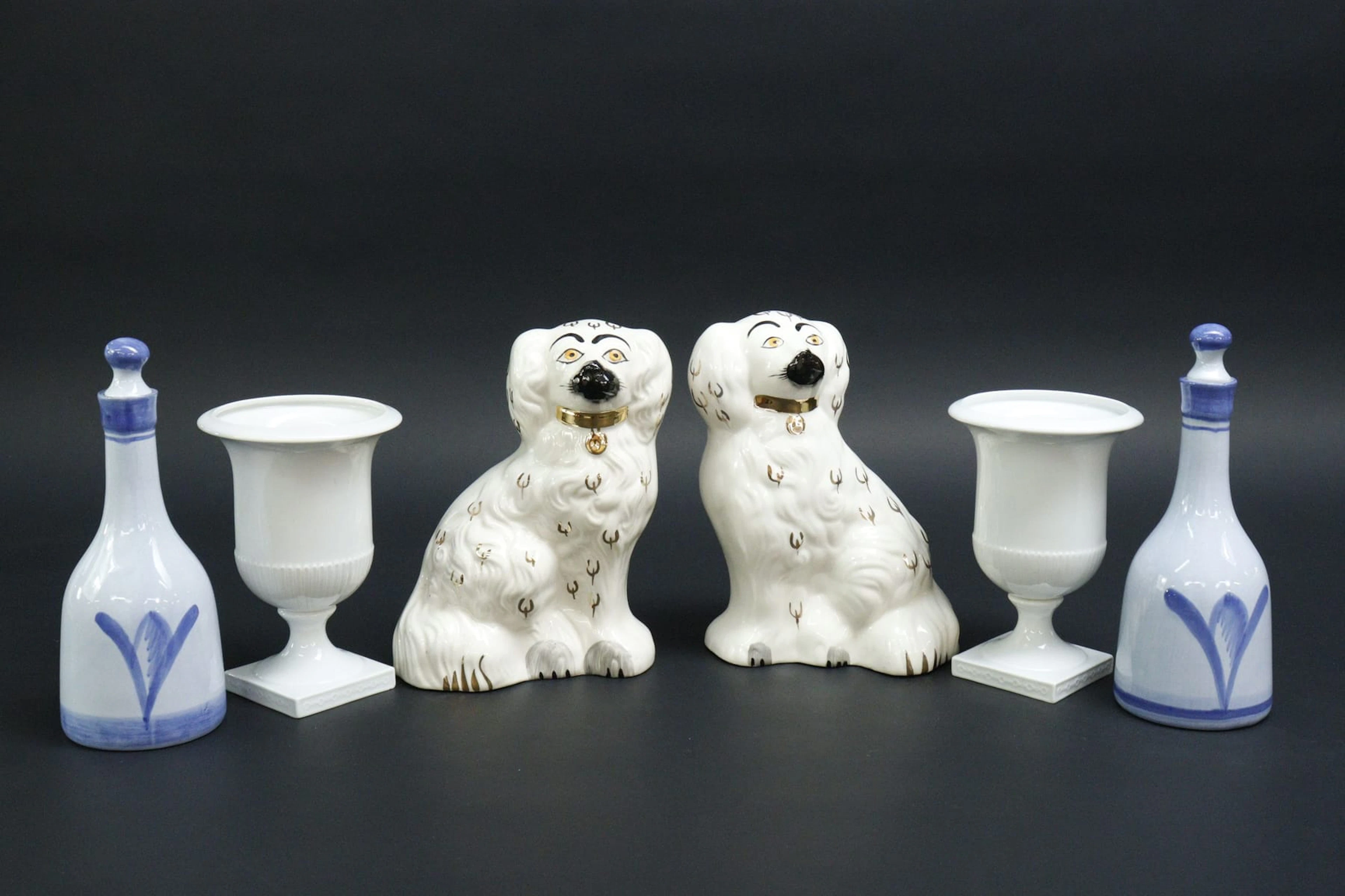 Urnor, Fürstenberg, hundar, Beswick samt Höganäsflaskor