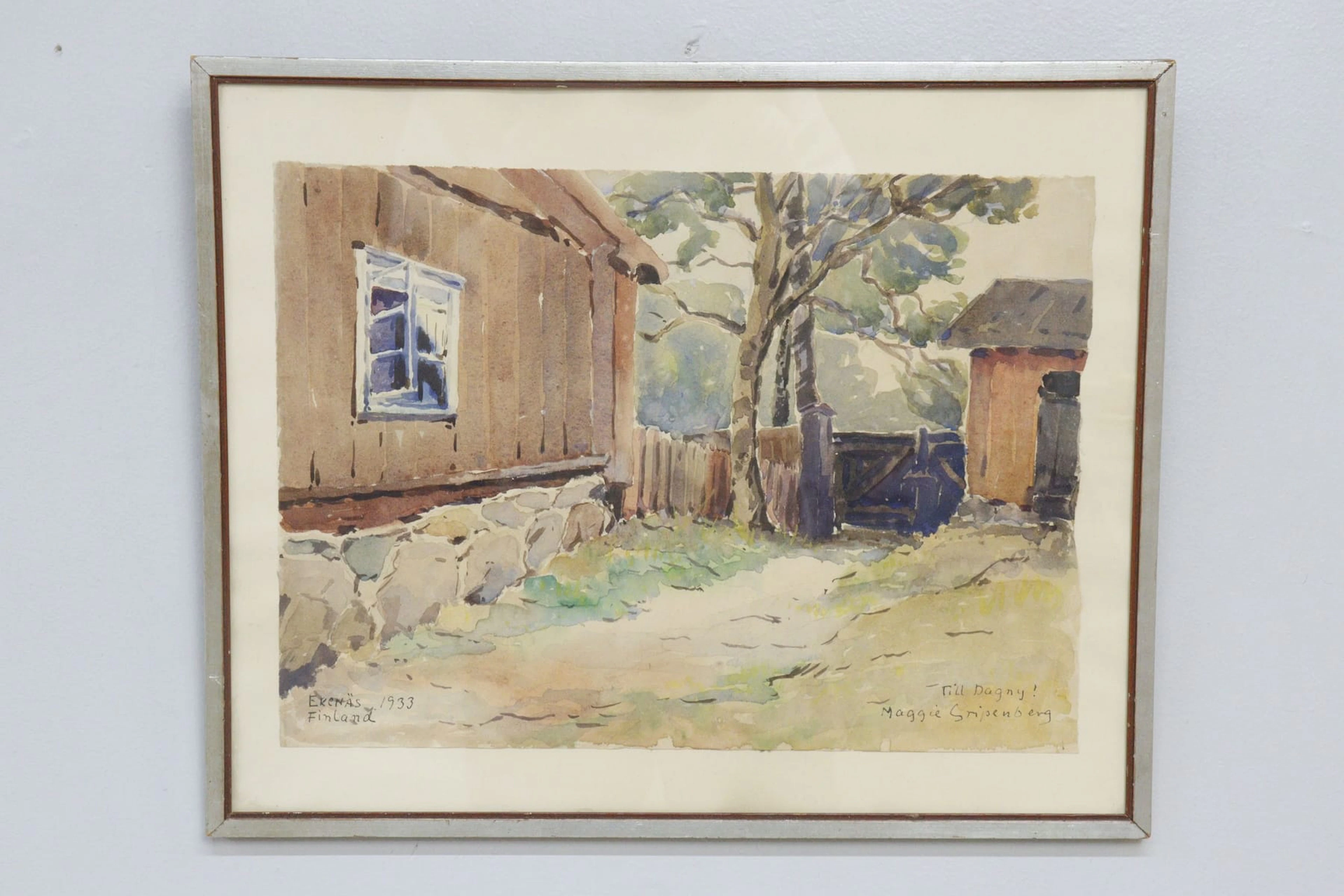 Maggie Gripenberg, akvarell, signerad