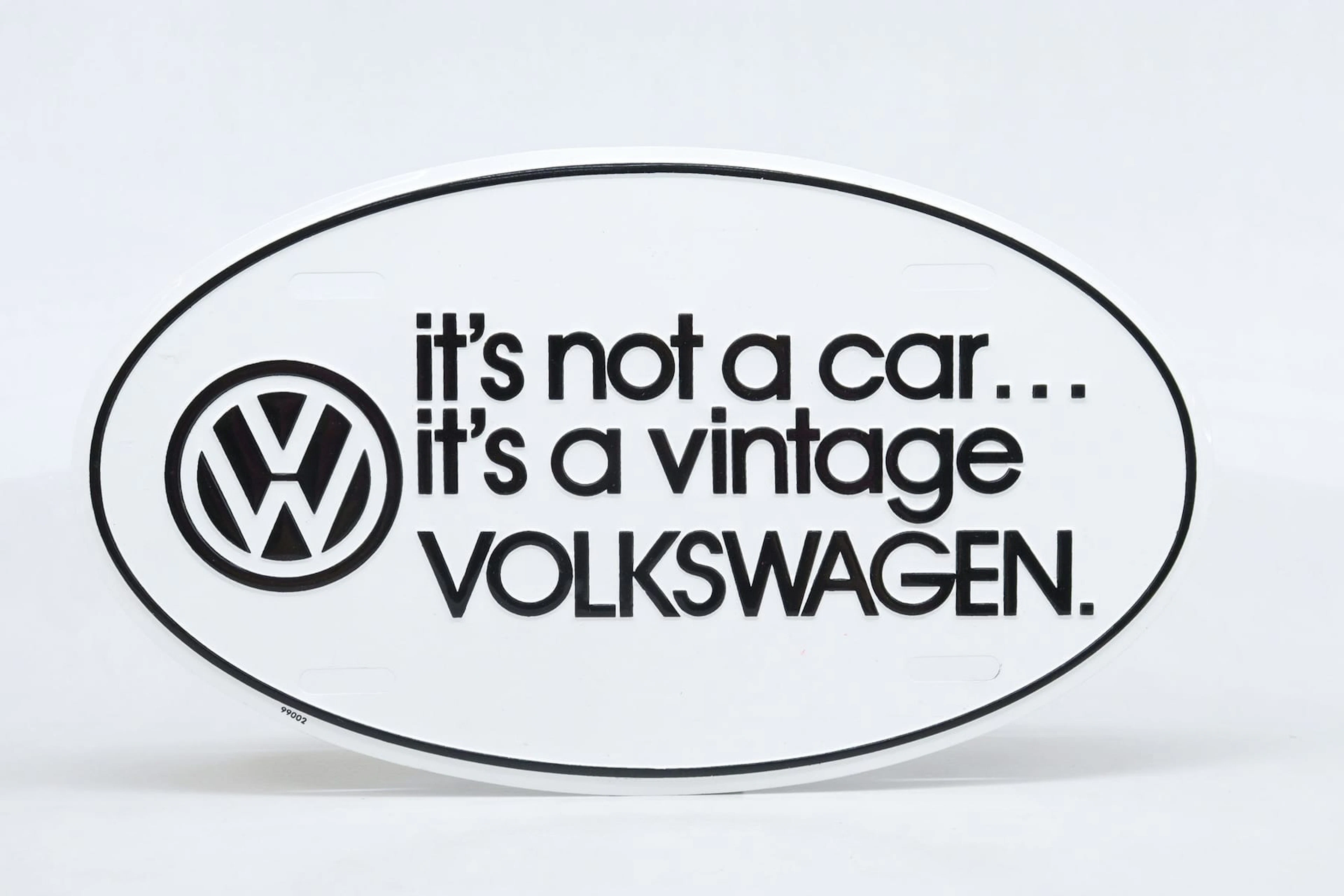 Plåtskylt, VolksWagen, präglad