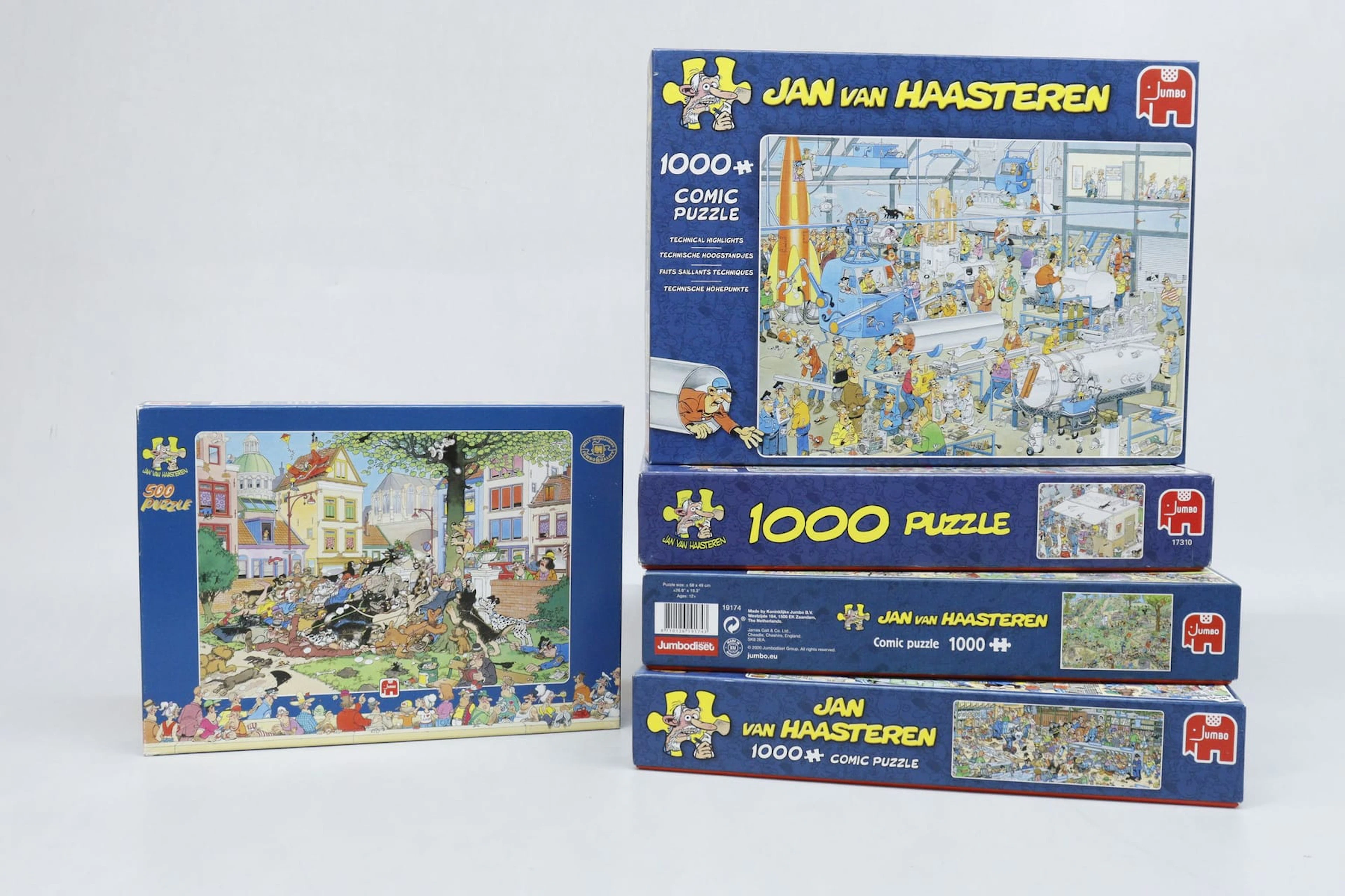 Pussel, 5st, Jan van Haasteren, 500-1000 bitar