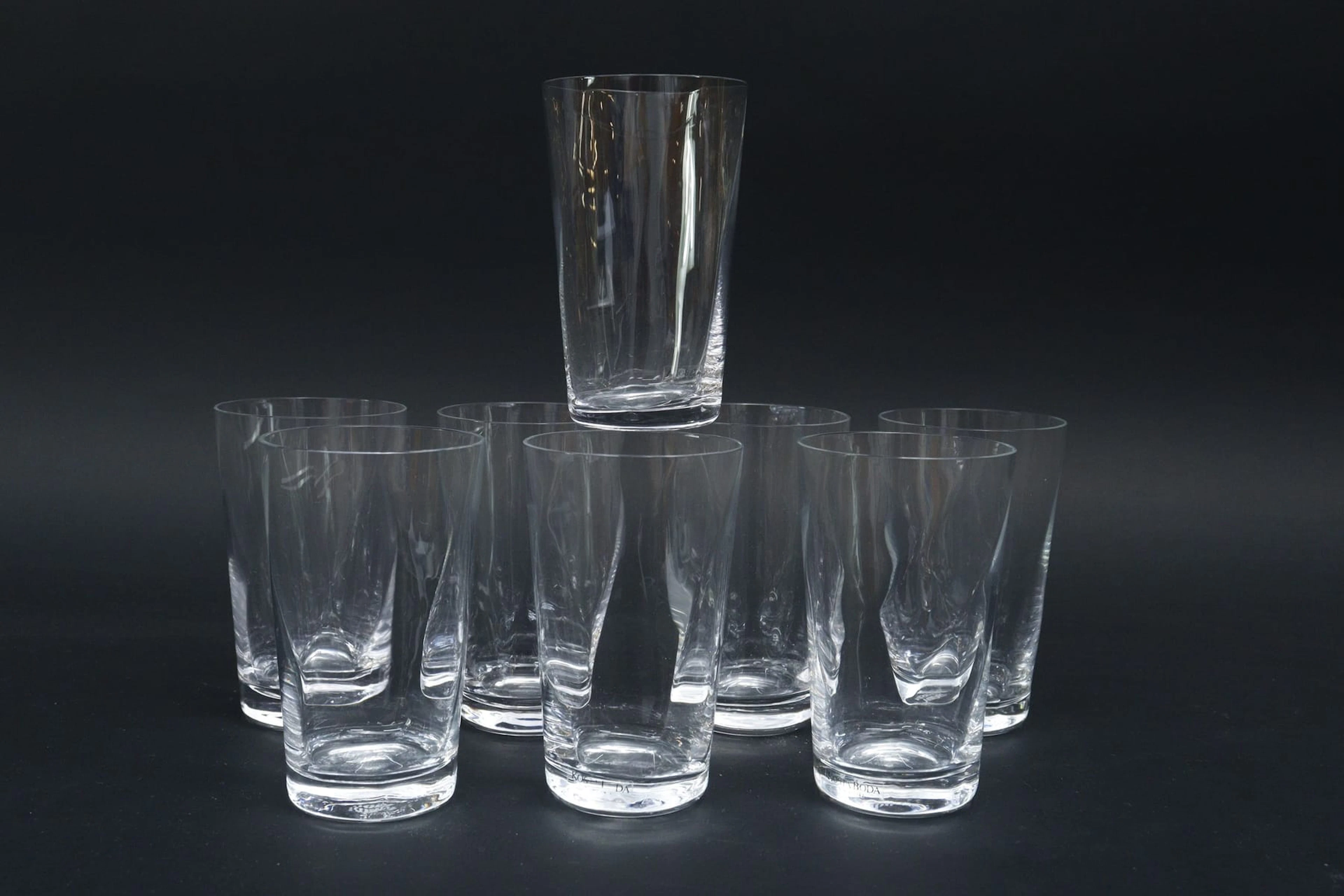 Selterglas, 8st, "Chateau", Bertil Vallien, Kosta Boda