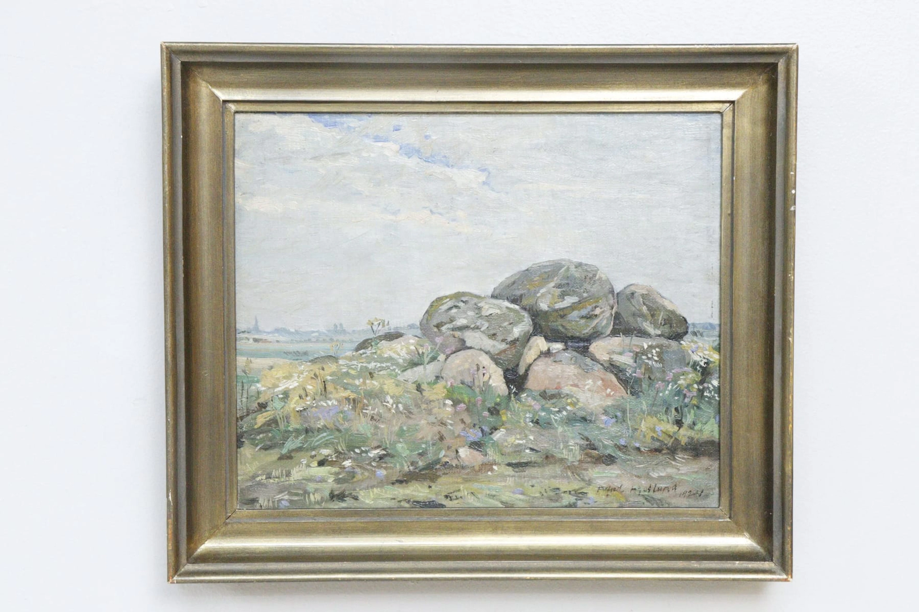 Alfred Hedlund, olja på pannå, signerad