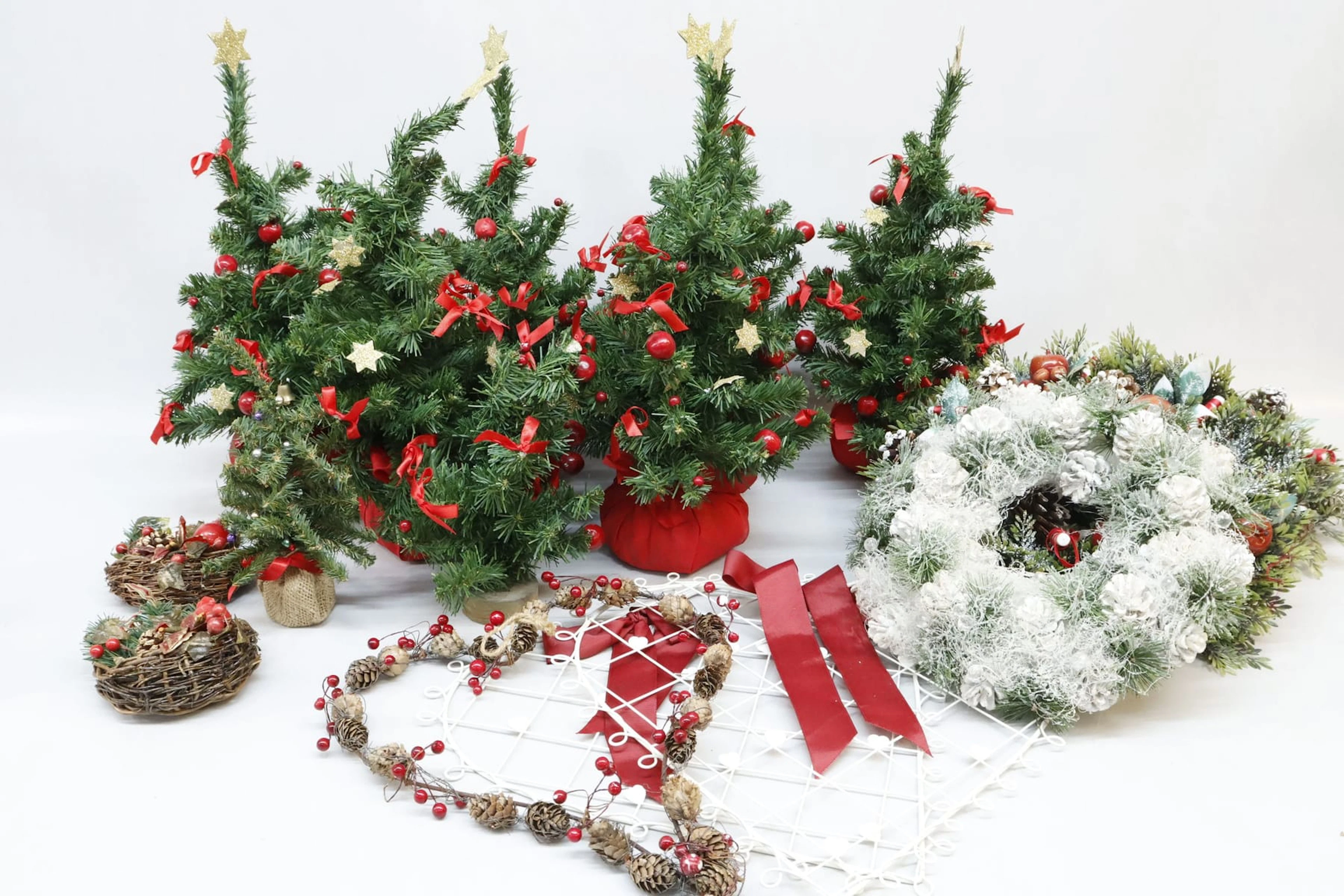 Juldekorationer, 6+2 granar, 3 kransar och 3 hjärtan