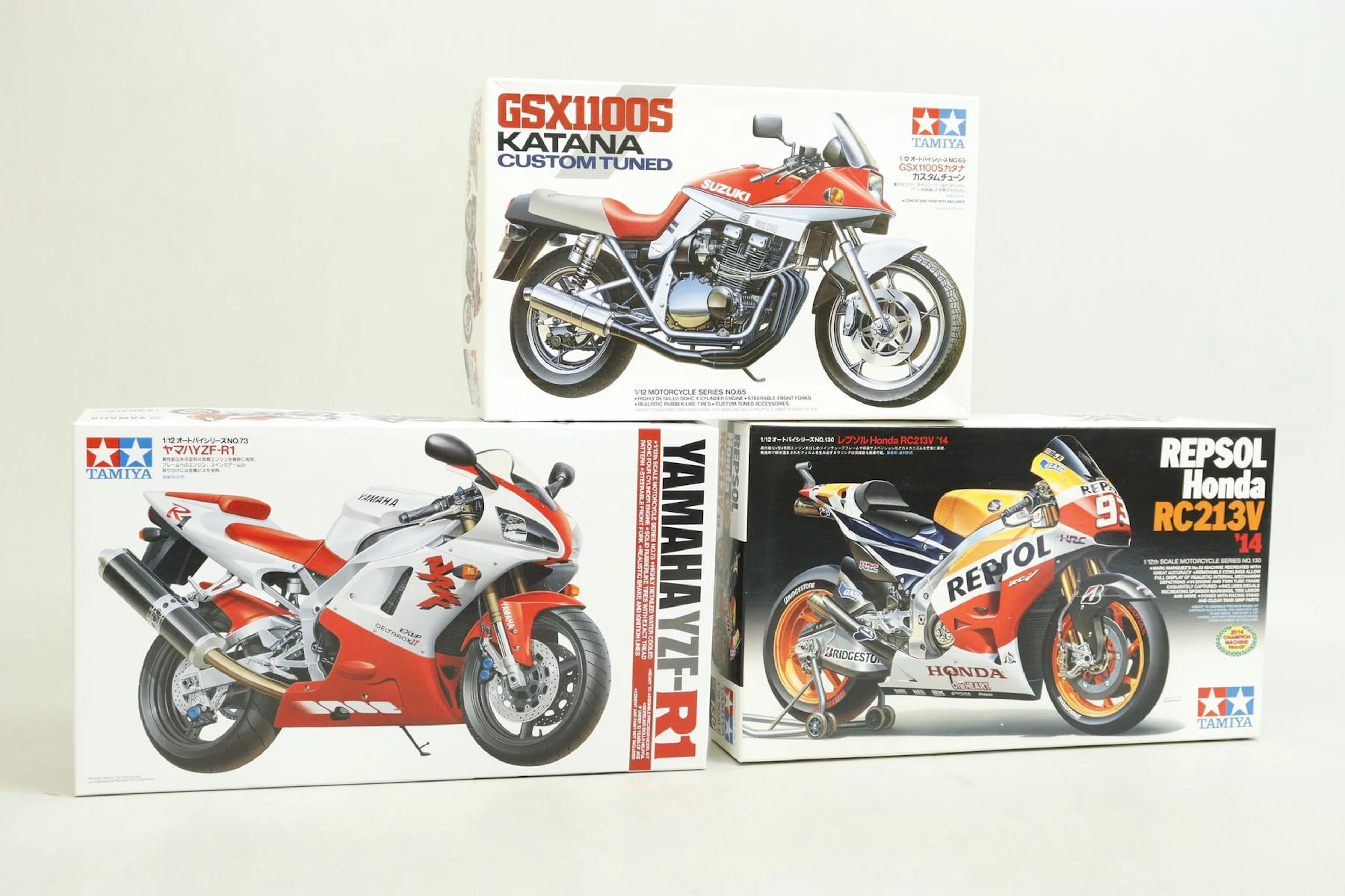 Modell-MC, 3st, Tamiya, Yamaha, Honda och Katana
