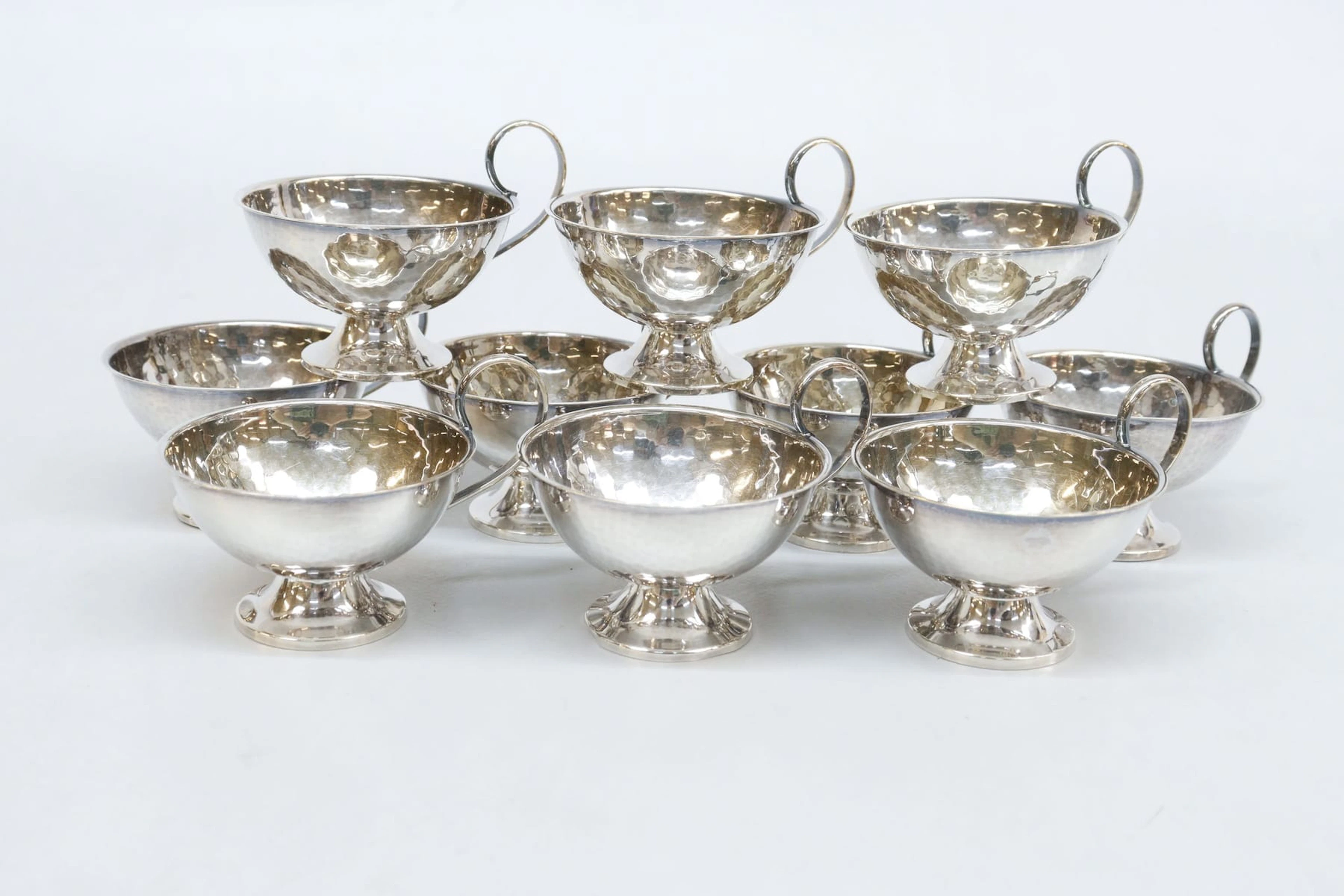 Punchmuggar, 10st, silver, vikt 311 gram