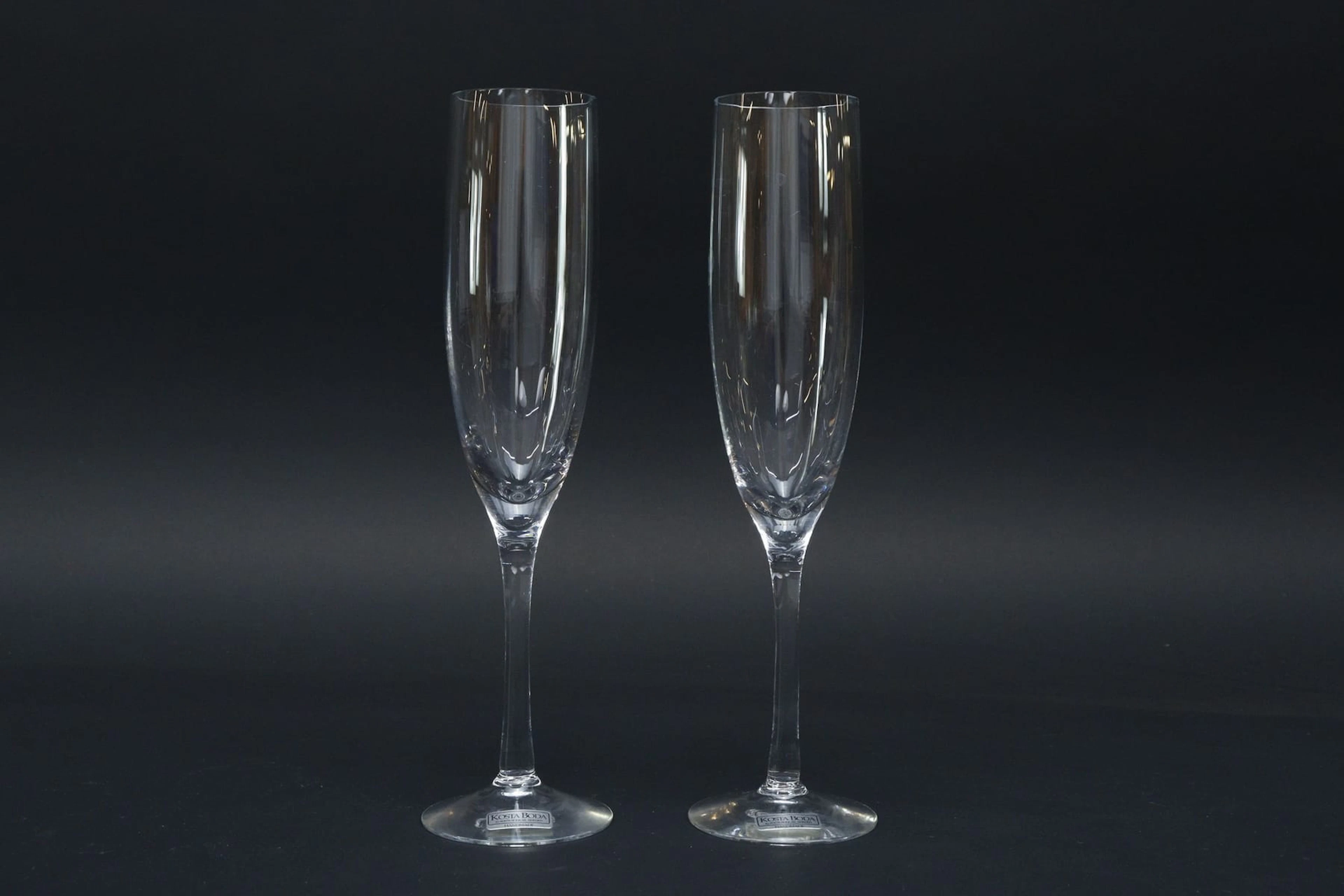 Champagneglas, 2st, Gunnar Cyrén "Optica", Orrefors