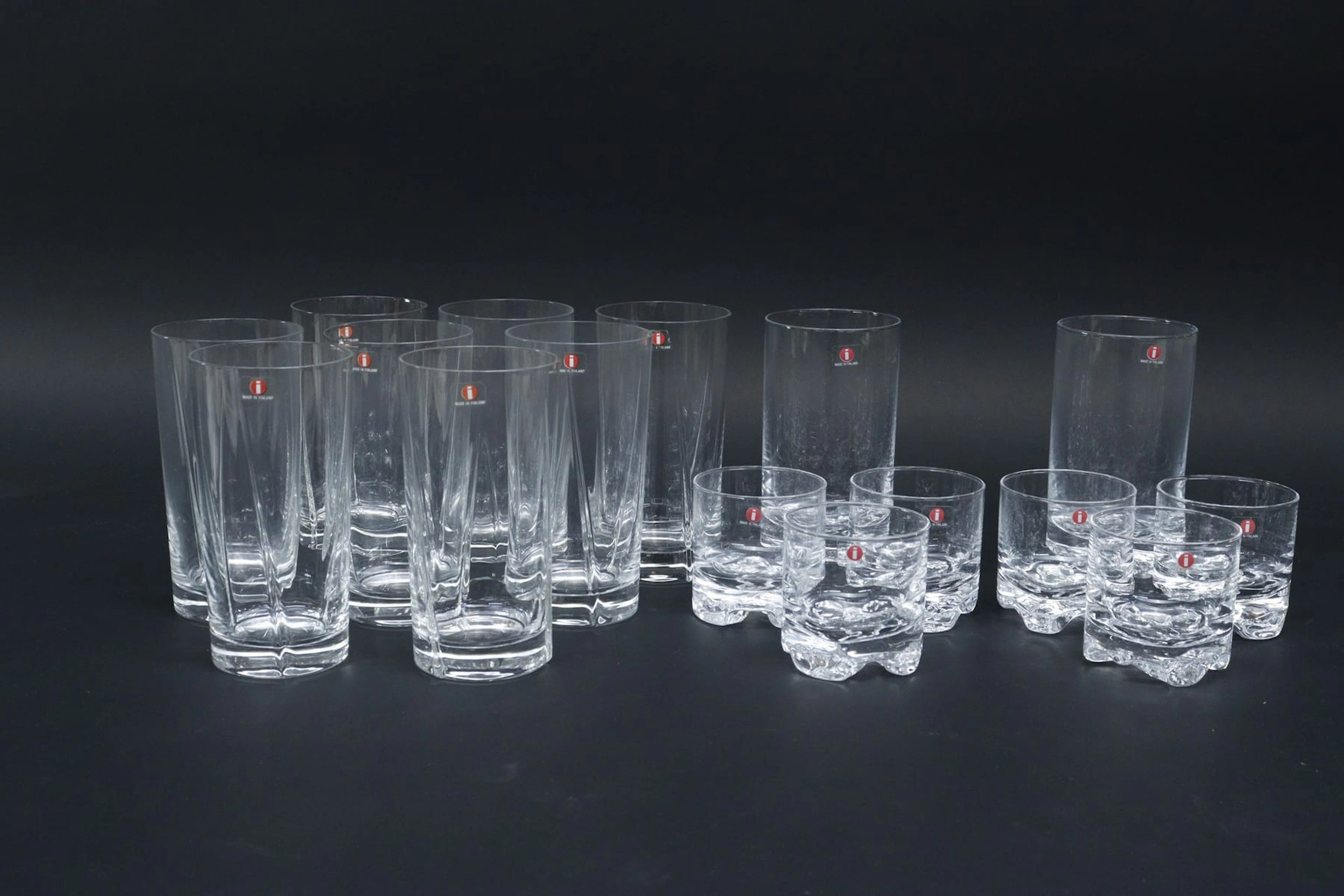 Grogg- och whiskeyglas, 8+6st, Iittala "Vira" och Gaissa