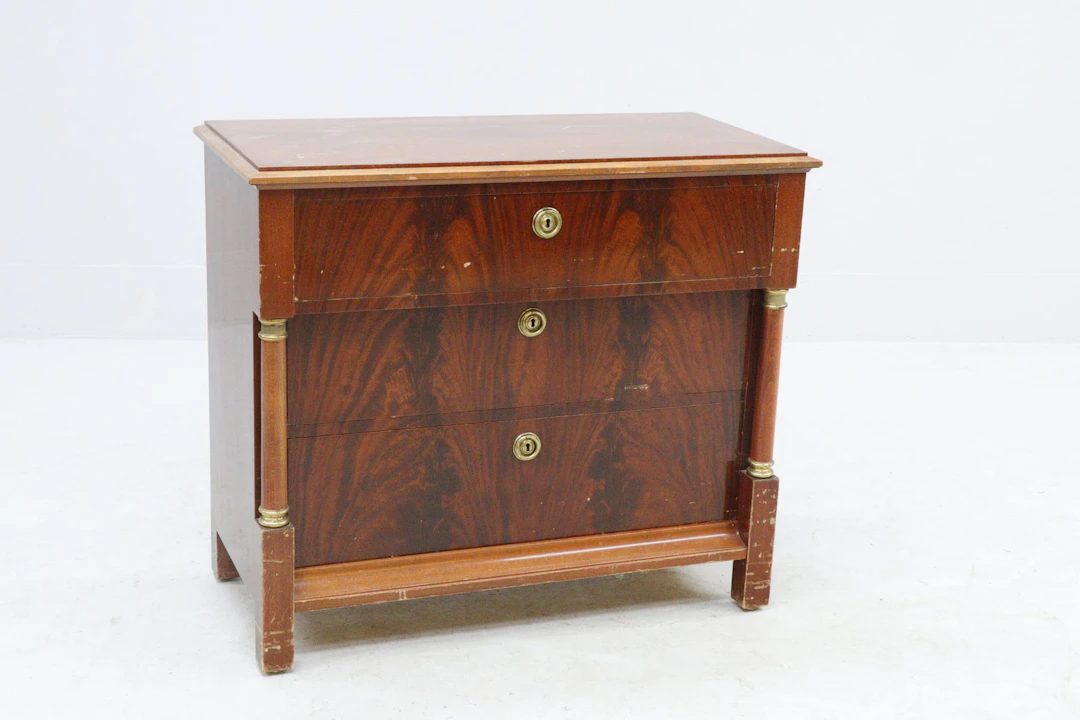 Byrå, 3-lådig, Karl Johan-stil
