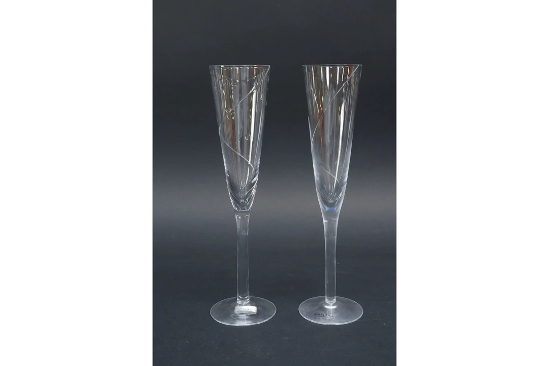Champagneglas, 2st, "Line", Anna Ehrner, Kosta Boda