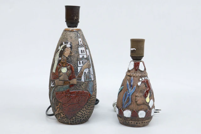 Bordslampor, 2st, keramik, Tilgmans