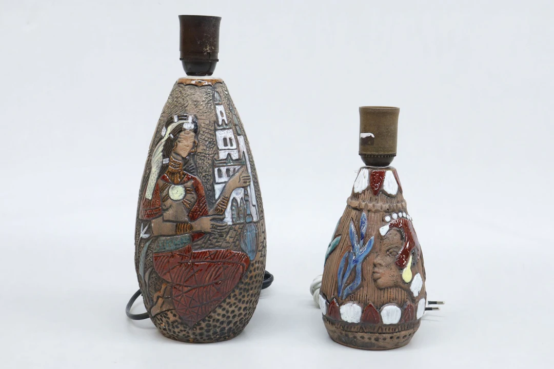 Bordslampor, 2st, keramik, Tilgmans