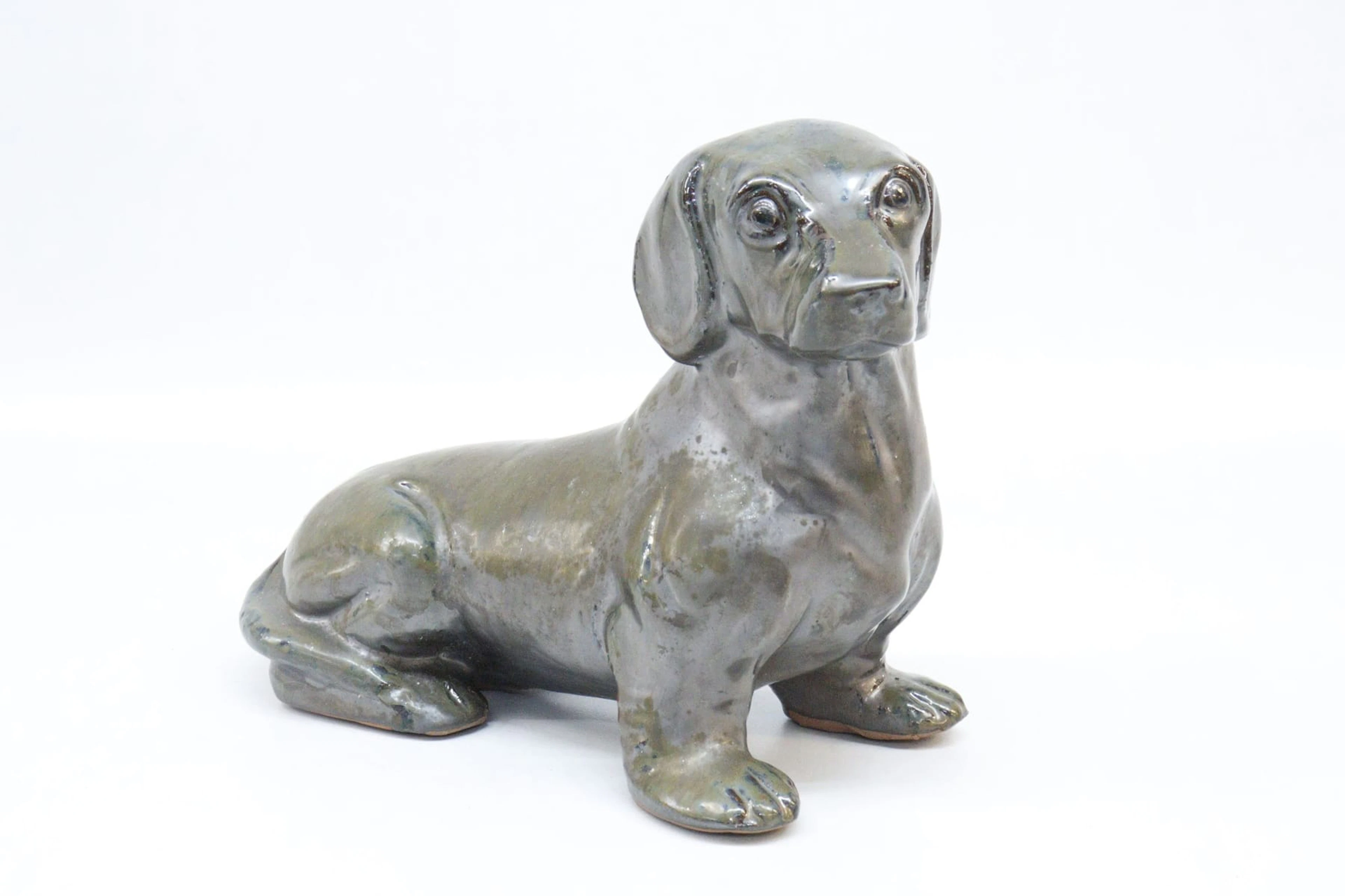 Skulptur, hund i terrakotta