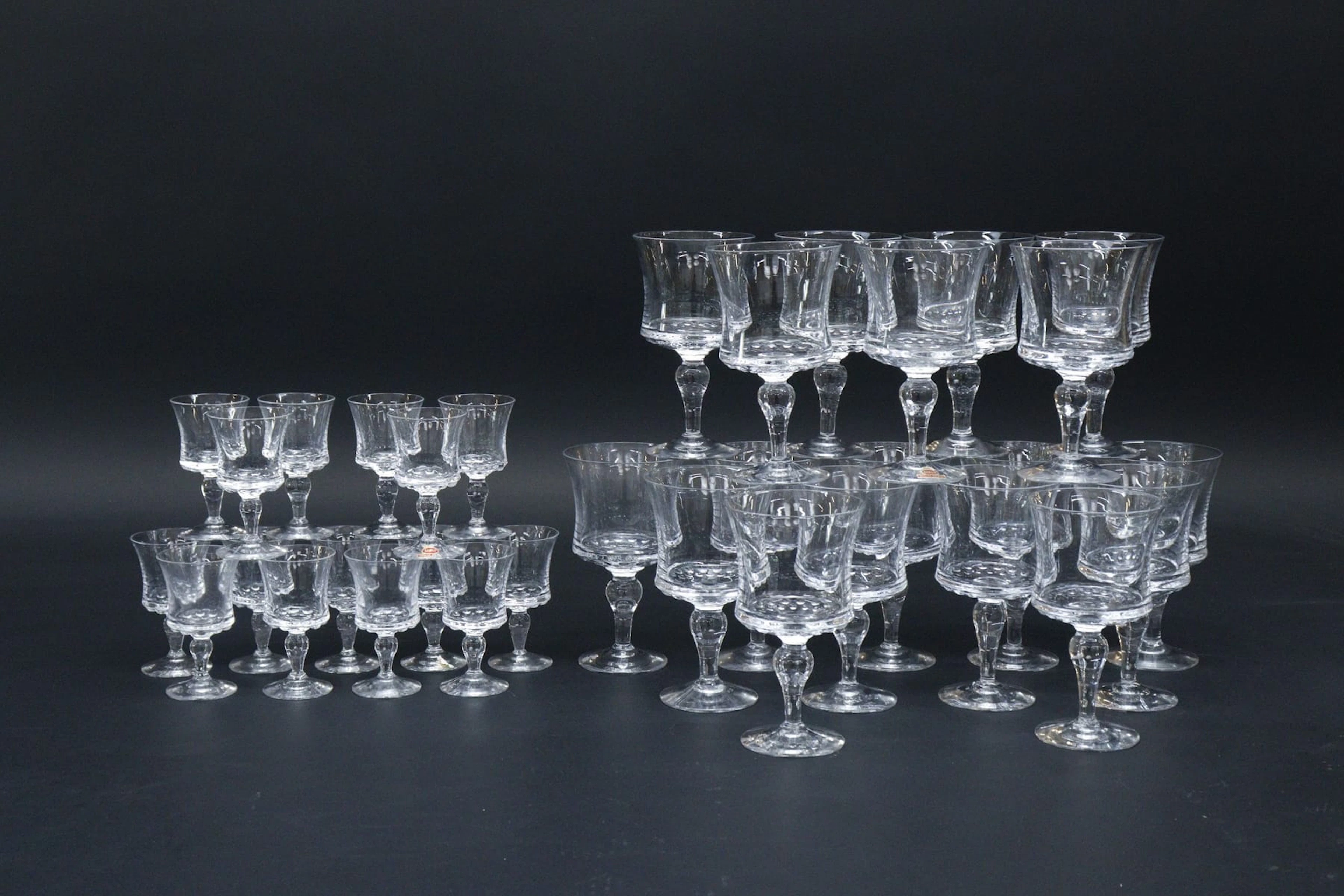 Snaps- och vin/ölglas, 15+18st, Skruf