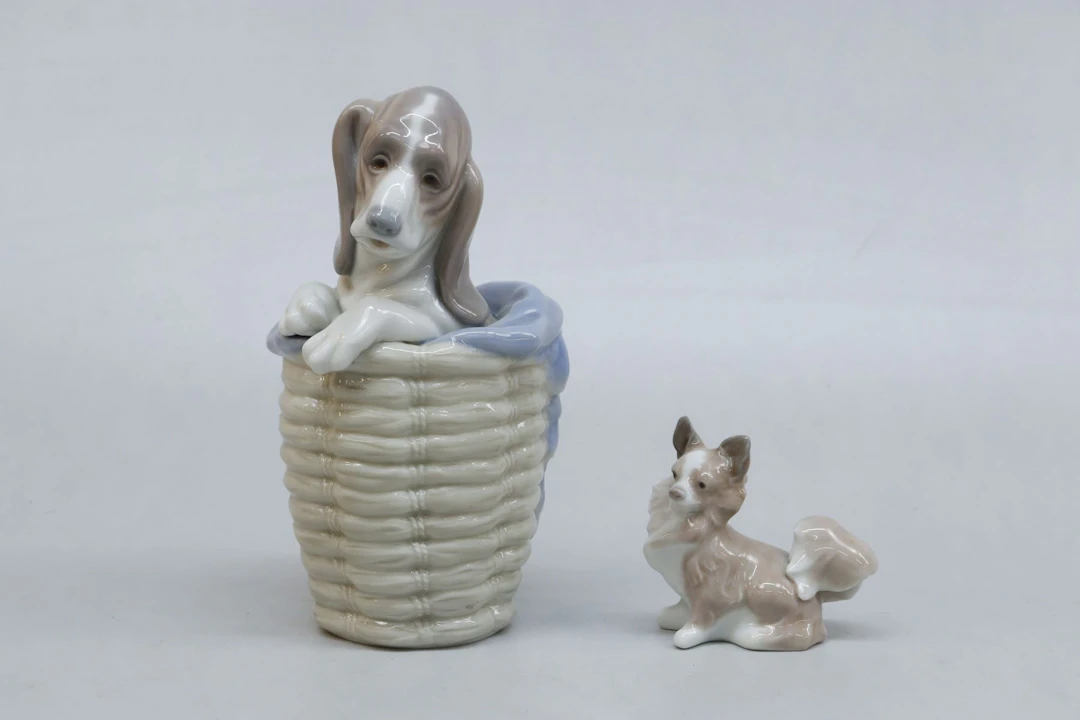 Figuriner, 2st, papillon och basset, Lladro
