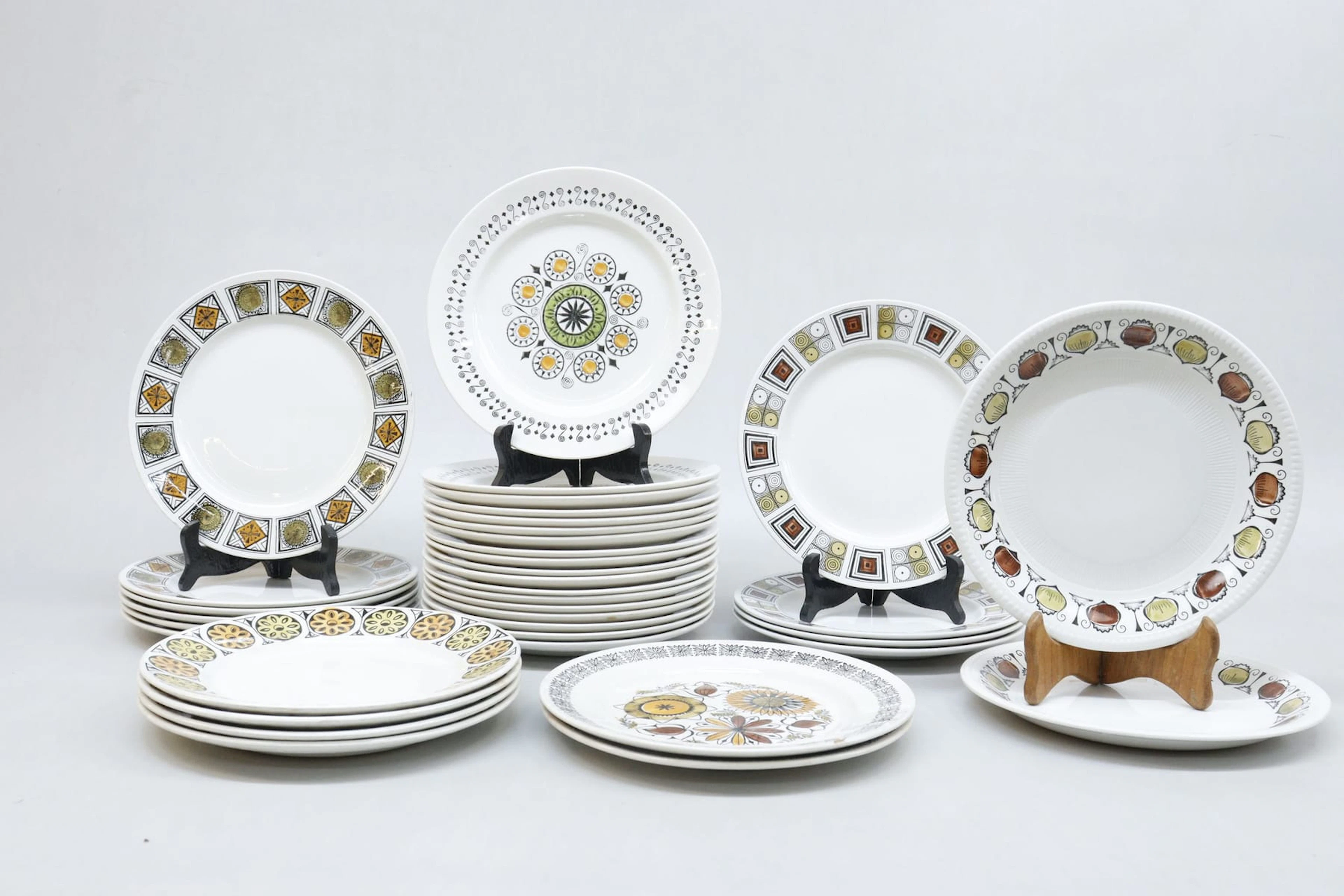 Mattallrikar, 35st, 6 olika sorter, retro, England