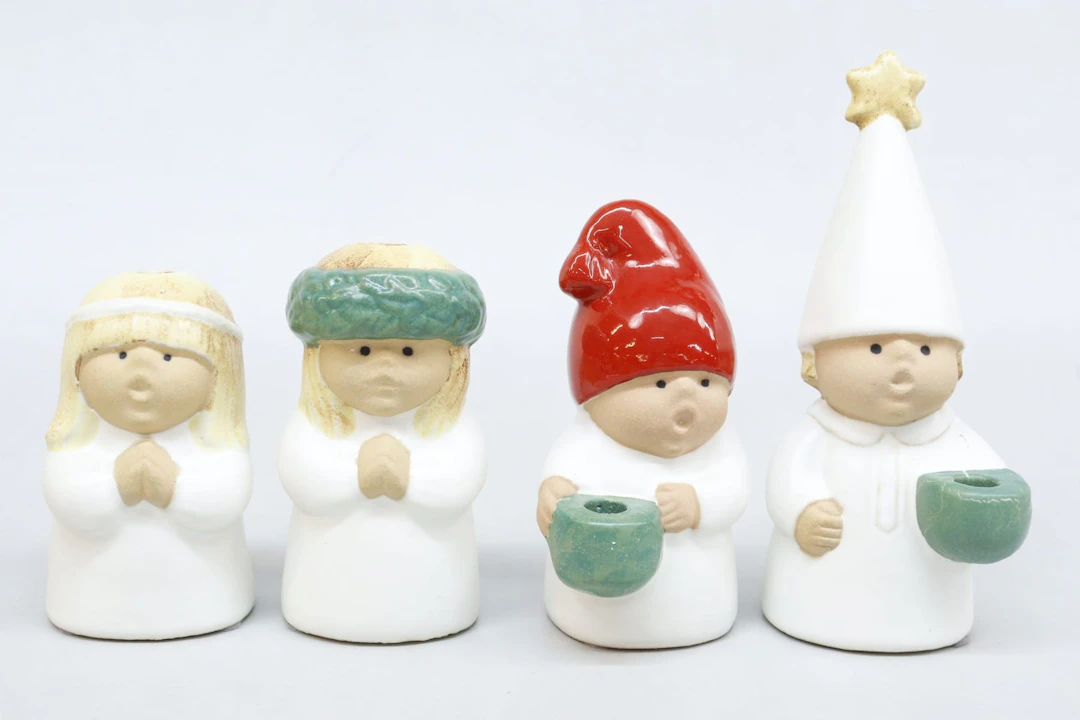 Figuriner, 4st, Lisa Larson "Adventsbarn", Rörstrand