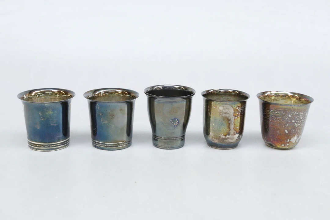 Supkoppar, 5st, silver, snarlika, vikt 101 gram