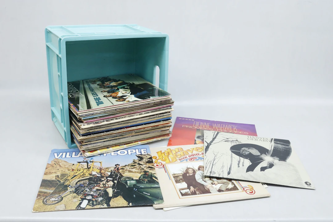 LP-skivor, met 1960/70-tal, pop, rock, disco, med back