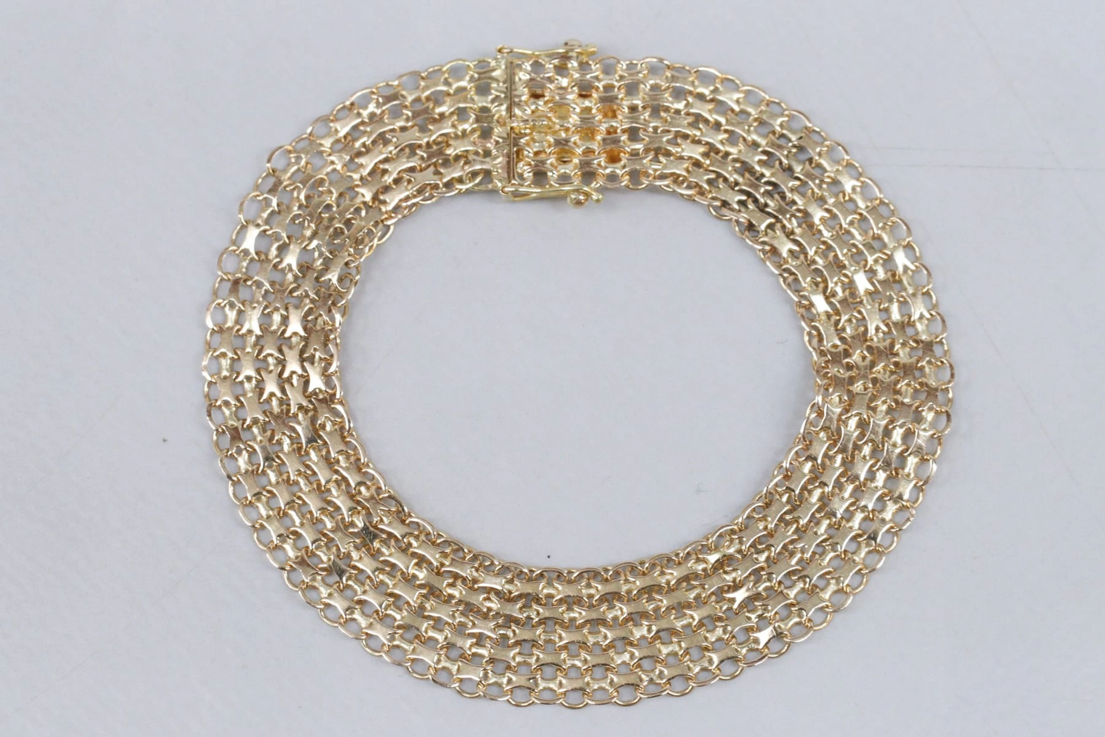 Armband, guld 18K, x-länk, SÄAB, vikt 18.05 gram