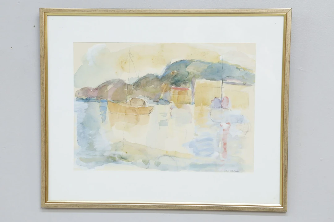 Elsa Uhlman, akvarell, signerad