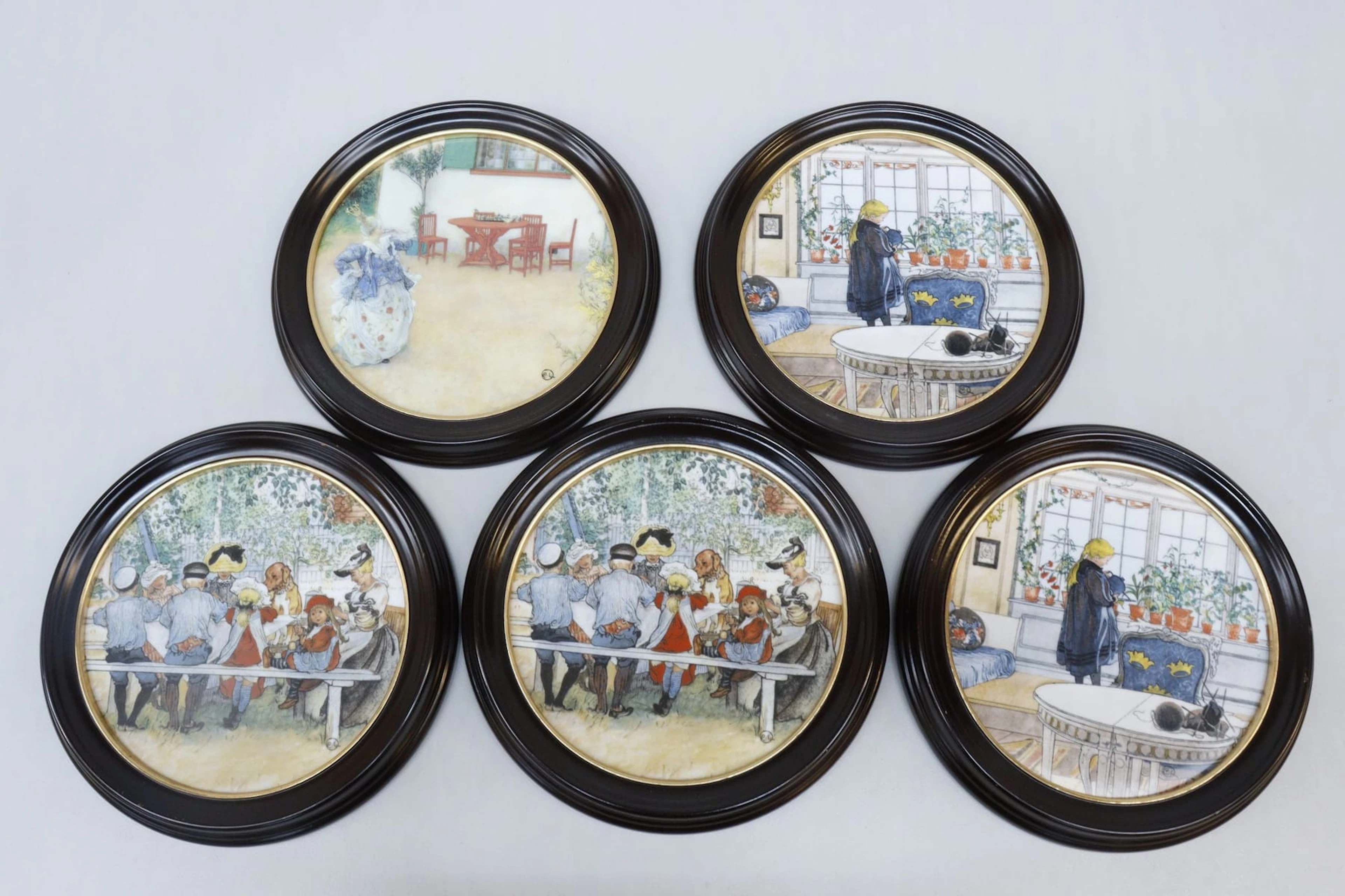 Samlartavlor, 5st, Carl Larsson-motiv, Royal Copenhagen