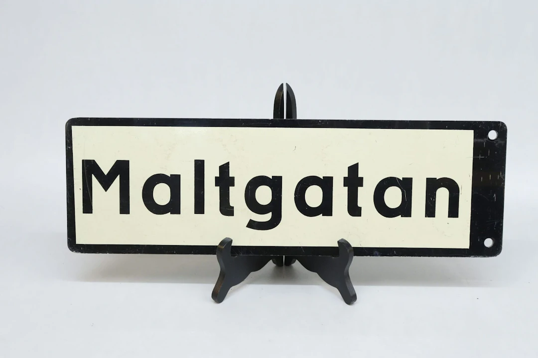 Gatuskylt, Maltgatan, dubbelsidig