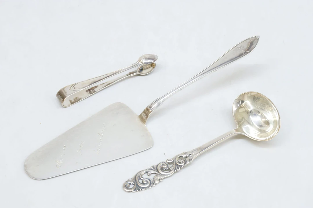 Bestick, silver, 3 delar, vikt 118 gram