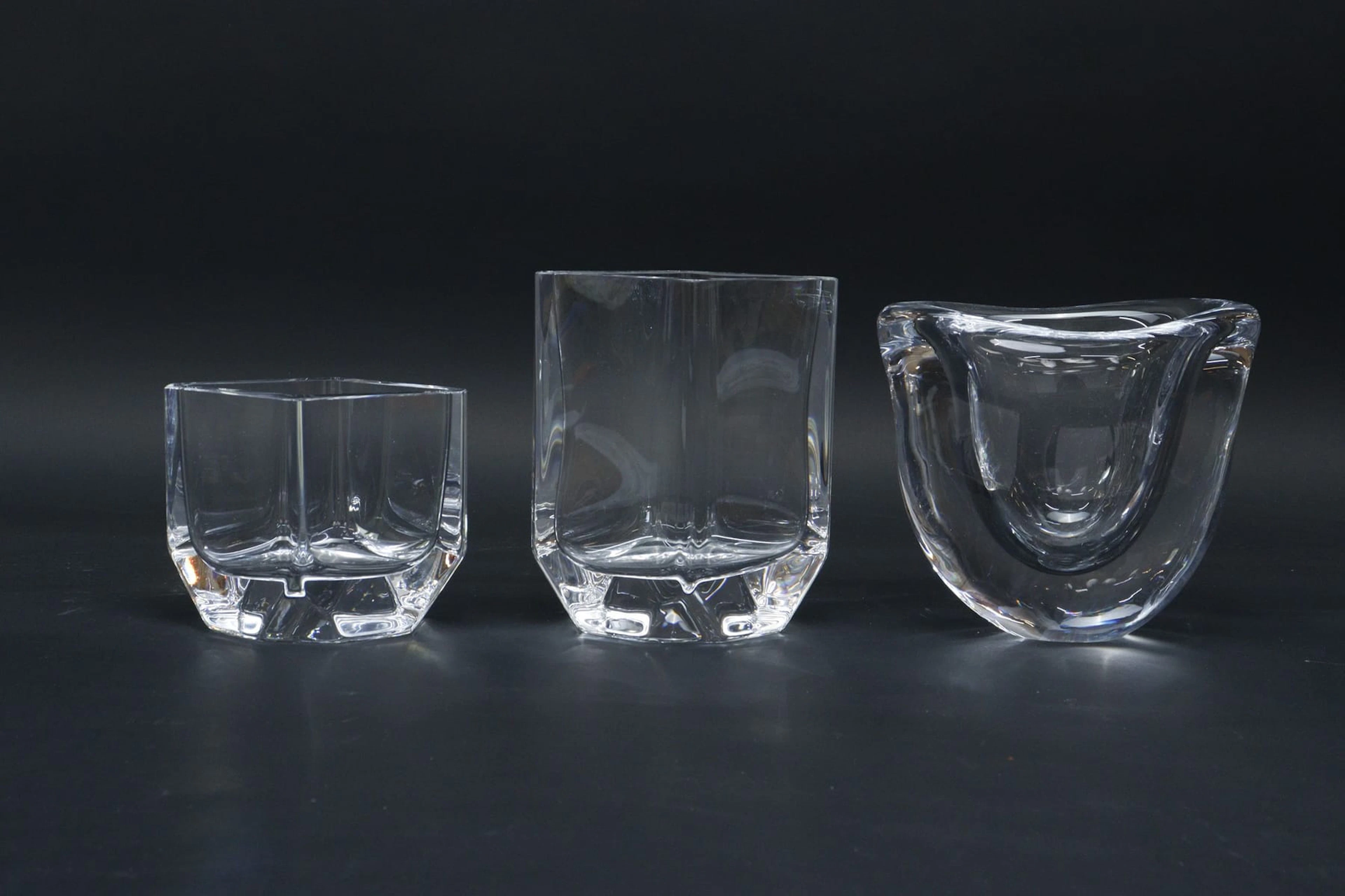 Vaser, 3st, glas, bla Sigurd Persson, Kosta
