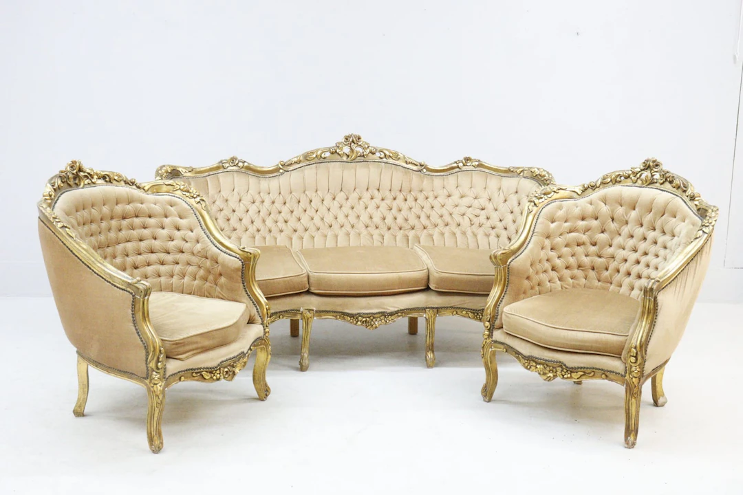 Stilgrupp, soffa med 2 fåtöljer