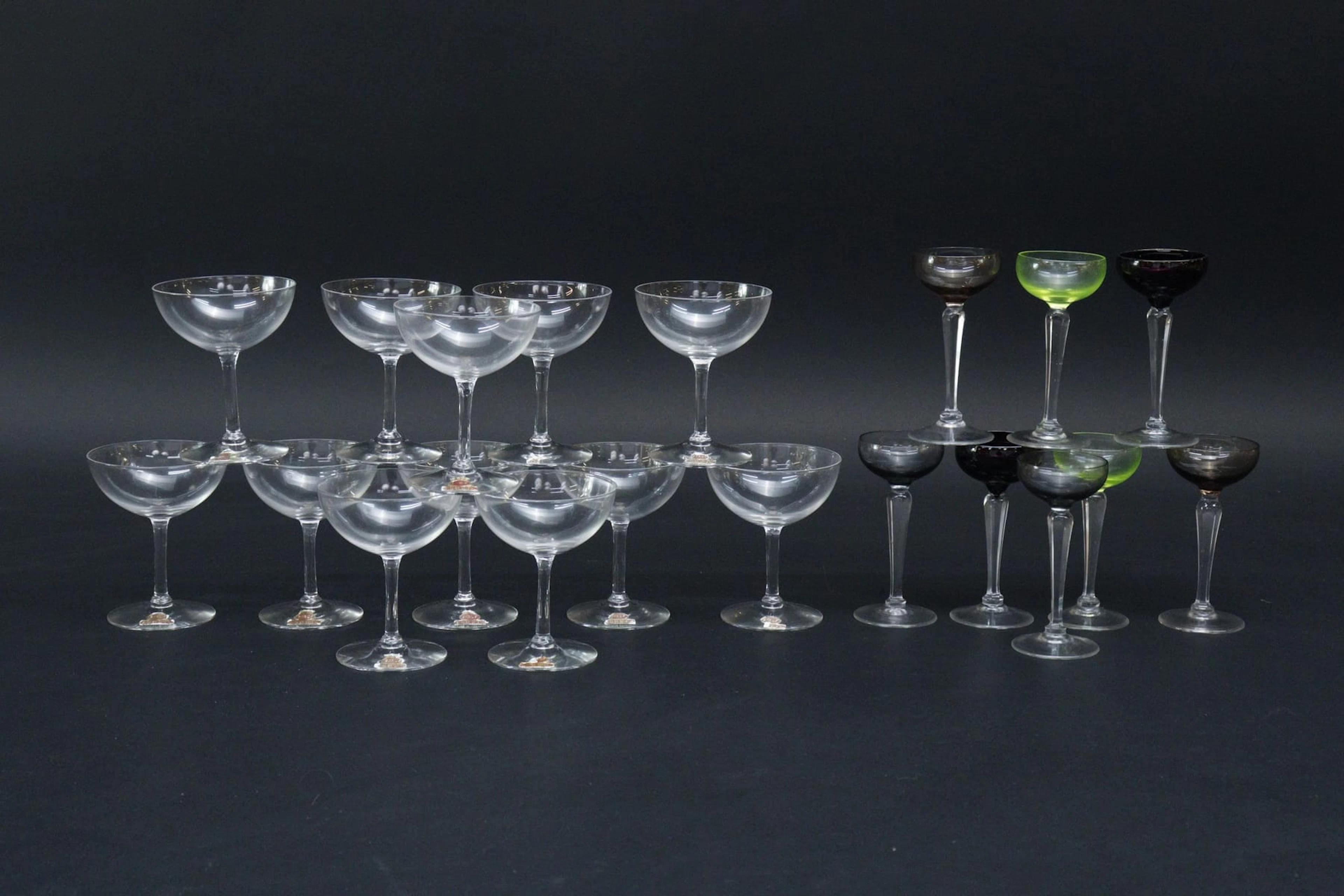 Likörglas, 12+8st, bla Skruf