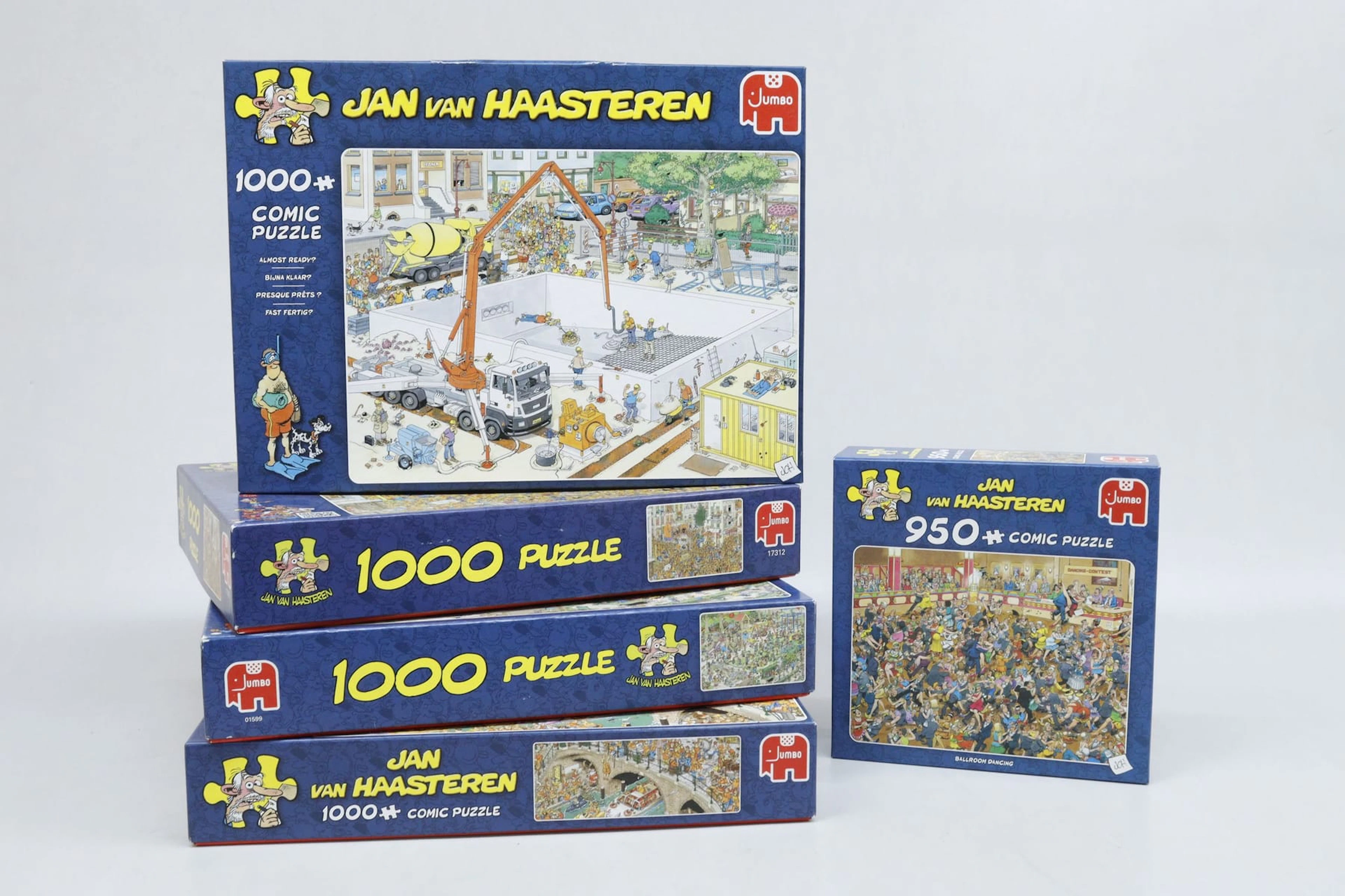 Pussel, 5st, Jan van Haasteren, 950-1000 bitar