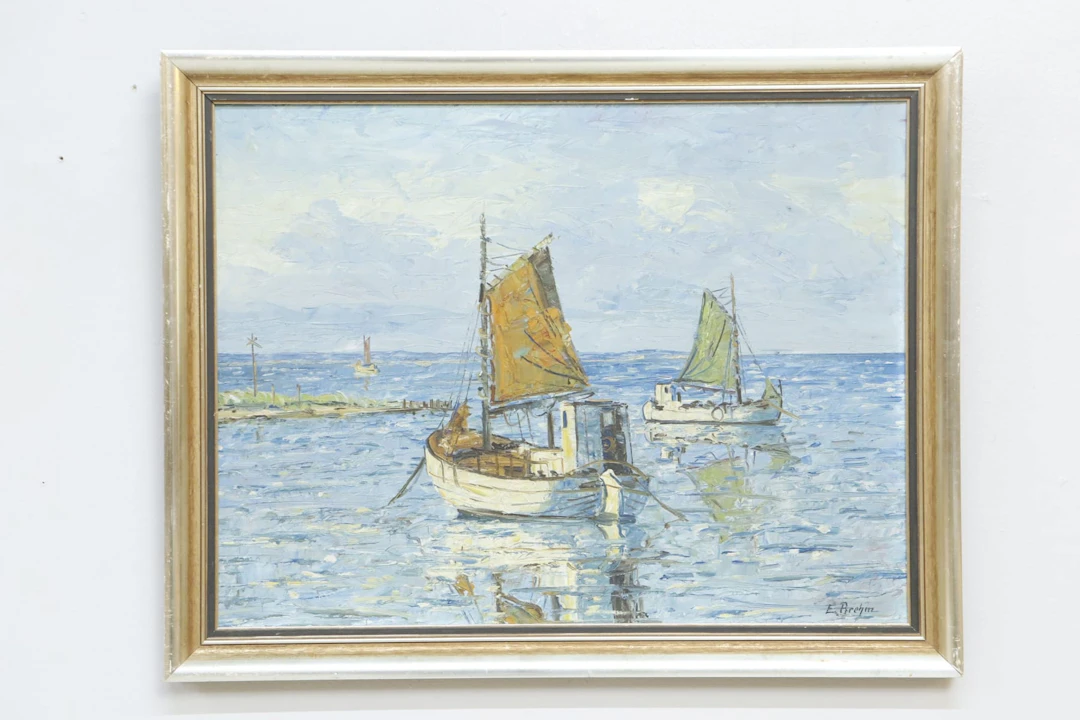 Eric Brehm, olja på pannå, signerad