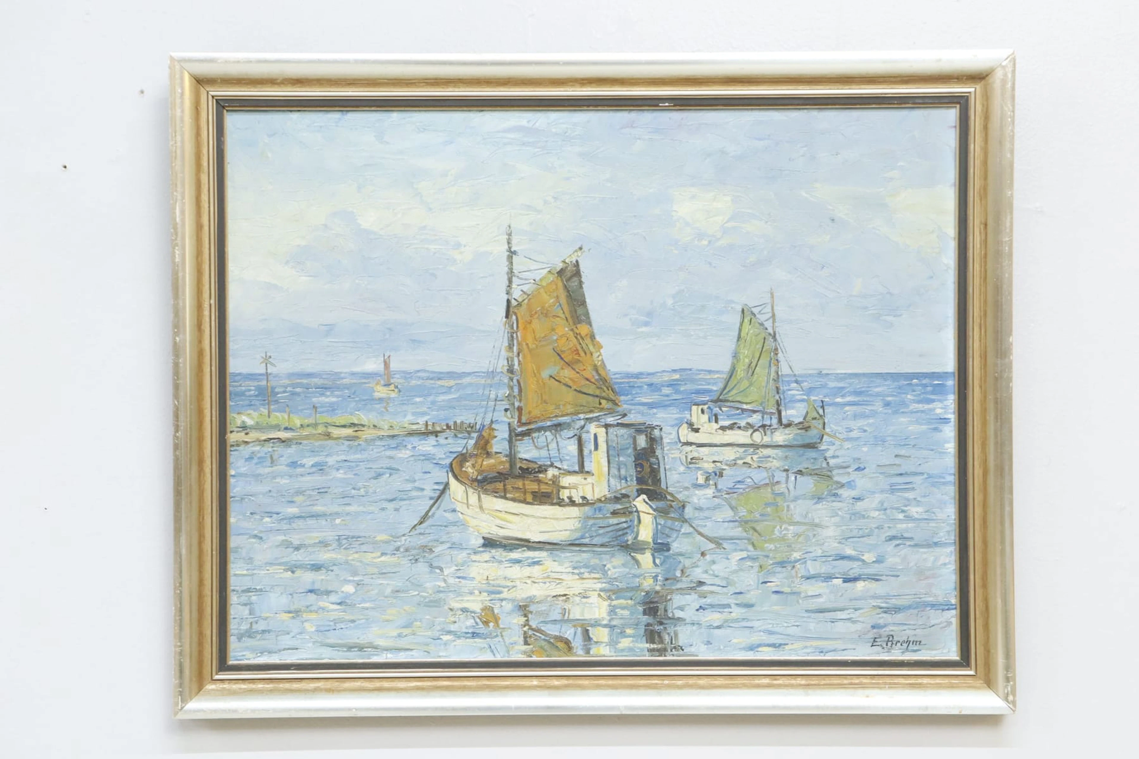 Eric Brehm, olja på pannå, signerad