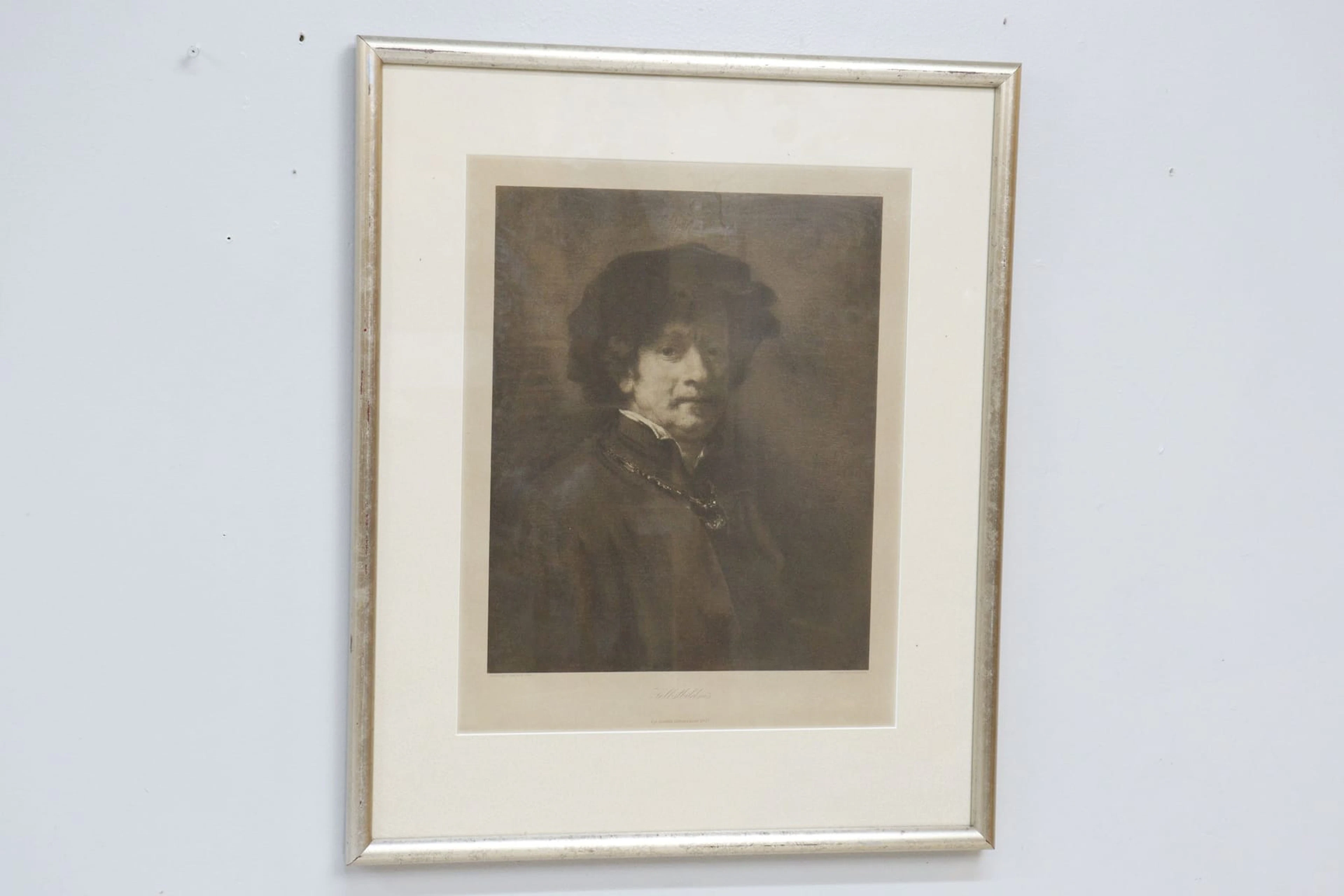Rembrandt. efter, självporträtt, tryck