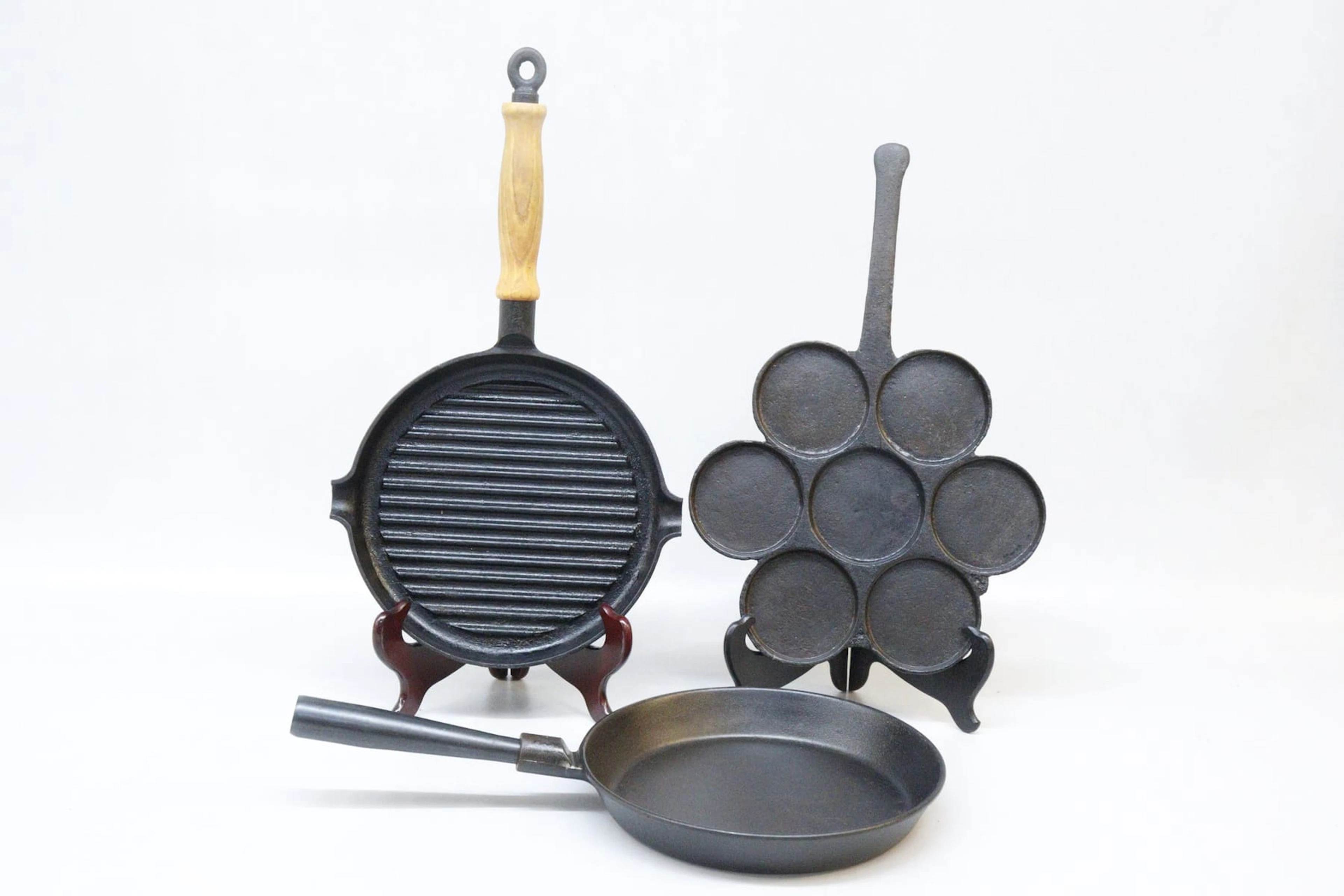 Stekpannor och plättjärn, bla Gense (grilljärnet)