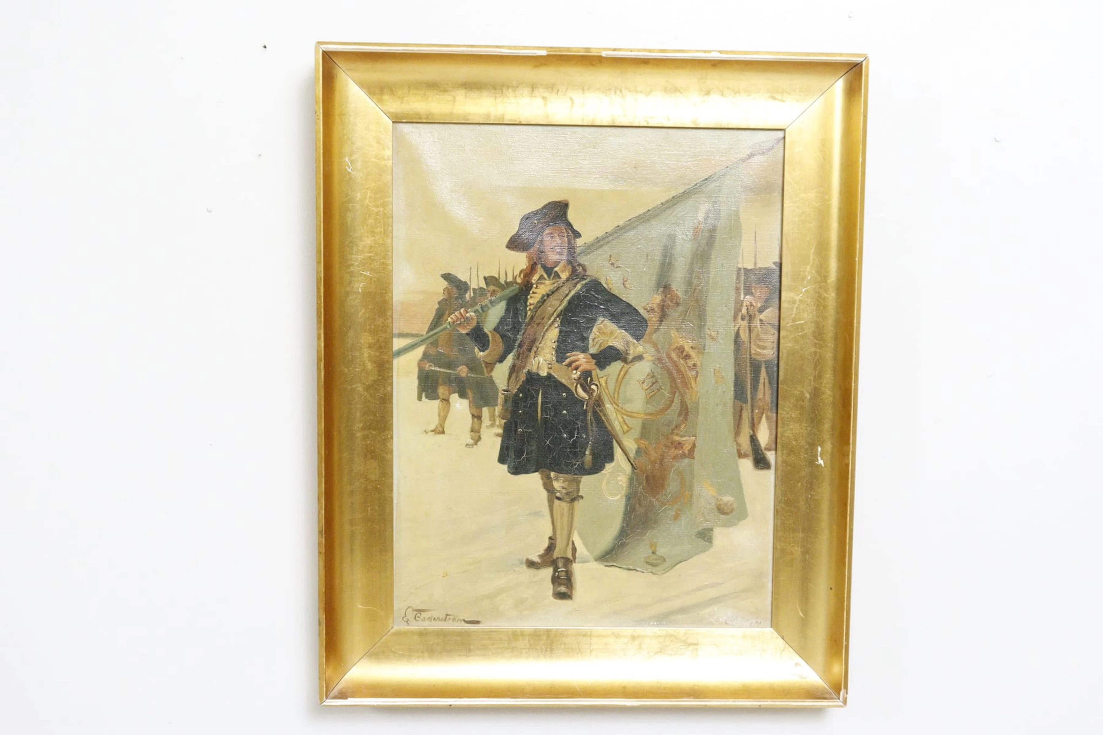 Tavla, efter Gustaf Cederström, Fanbäraren