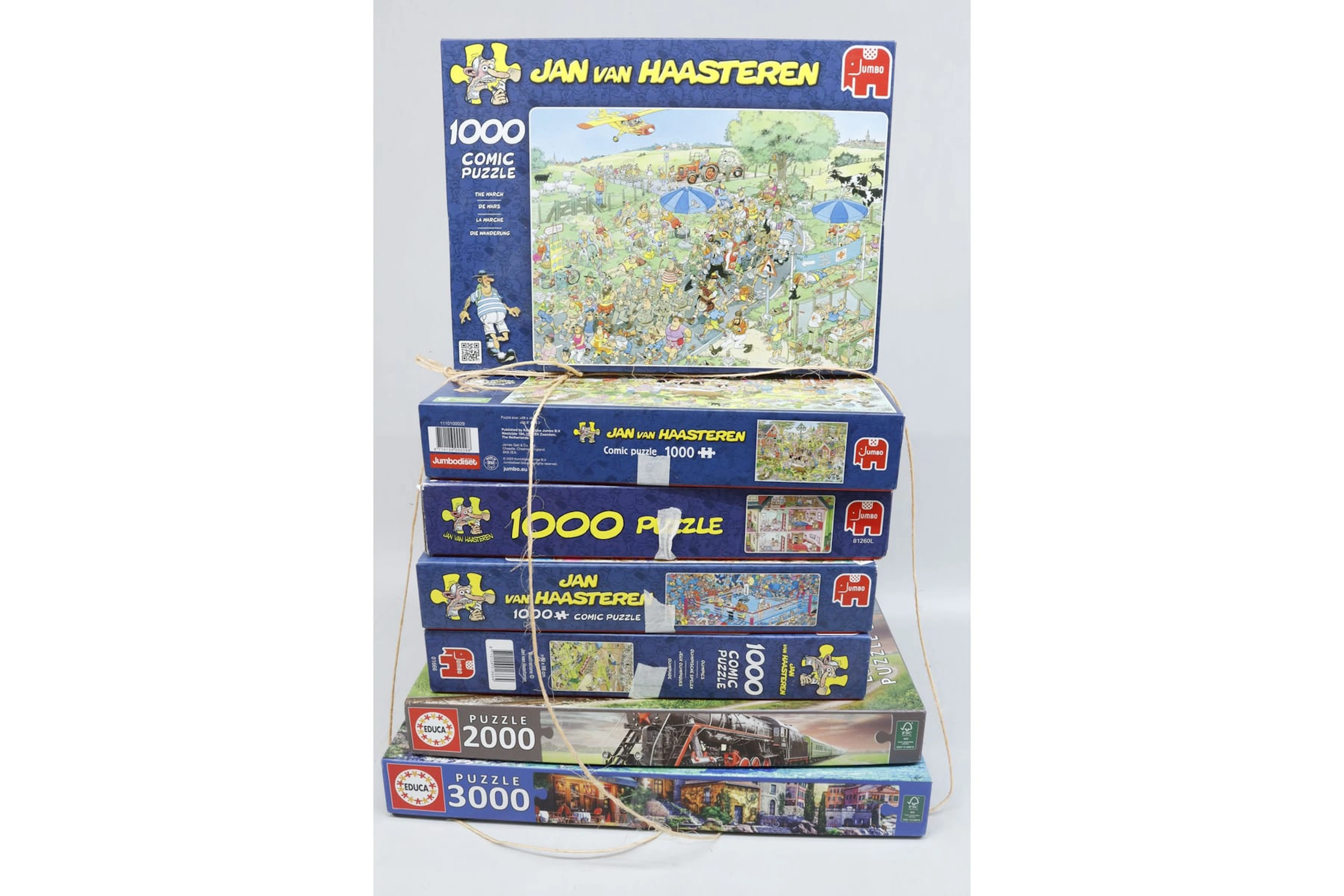 Pussel, 7st, 1000-3000 bitar, bla Jan van Haasteren