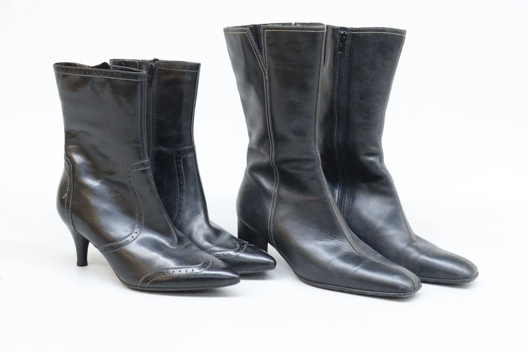 Stövletter, 2 par, skinn, Ecco, storlek 40