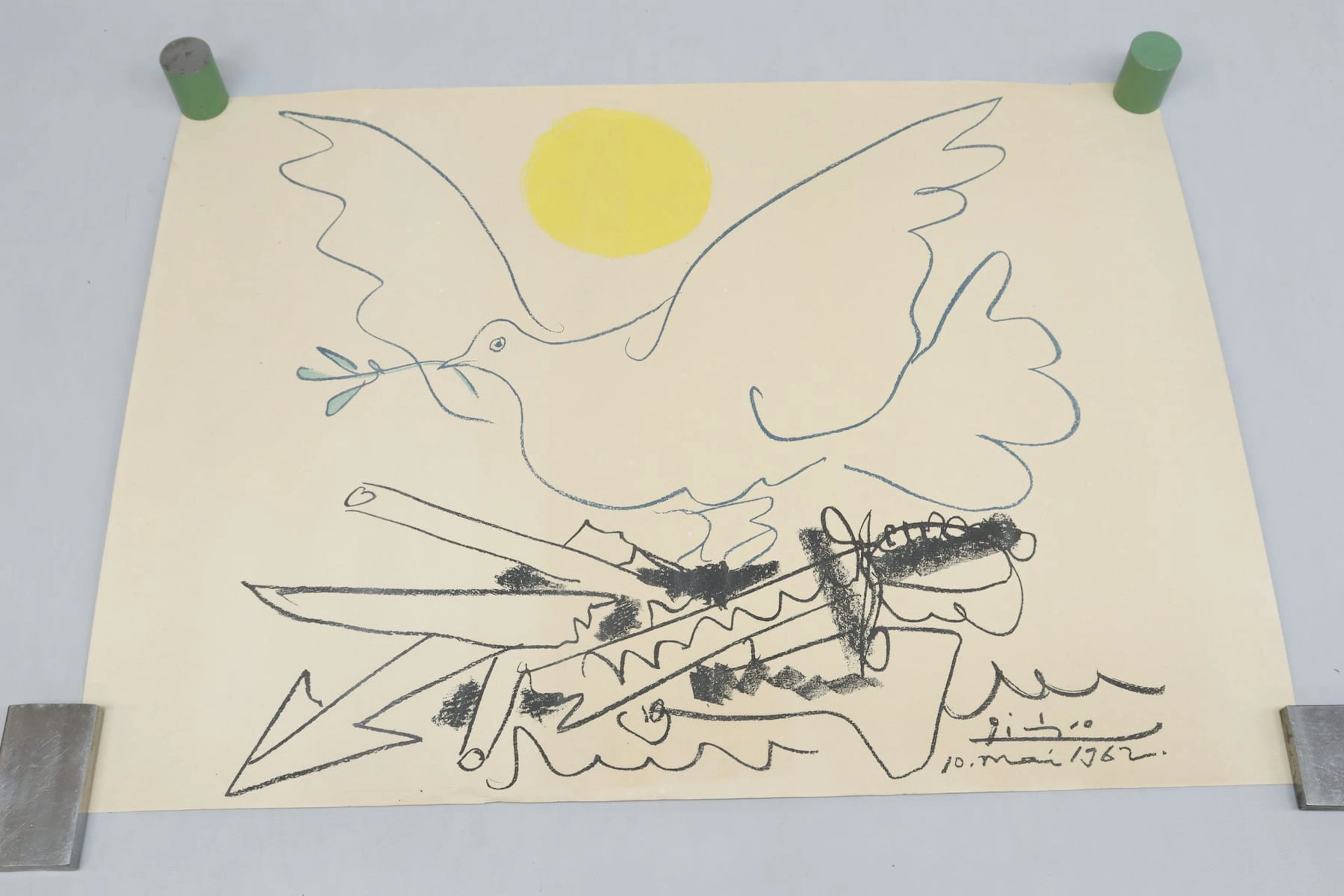Pablo Picasso, litografi, Editions Combat pur la Paix, Copyright SPADEM Paris