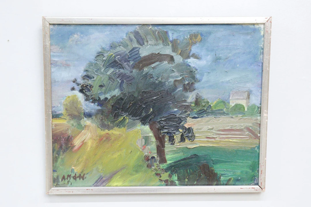 Astrid Munthe de Wolfe,, "Trädet, Öland", olja på duk, signerad