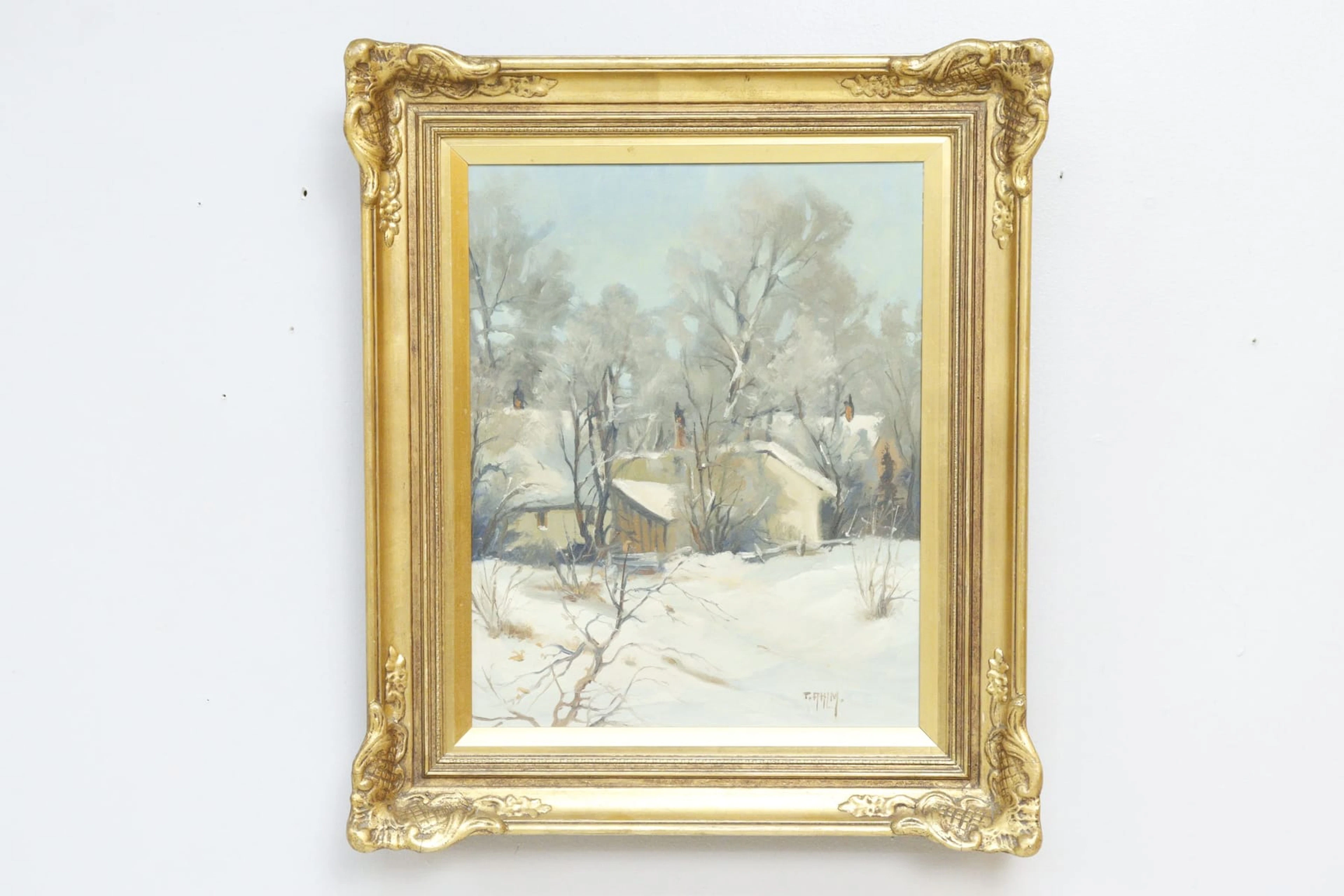 Tage Rudolf Ahlm, "Tidig snö", olja på duk, signerad