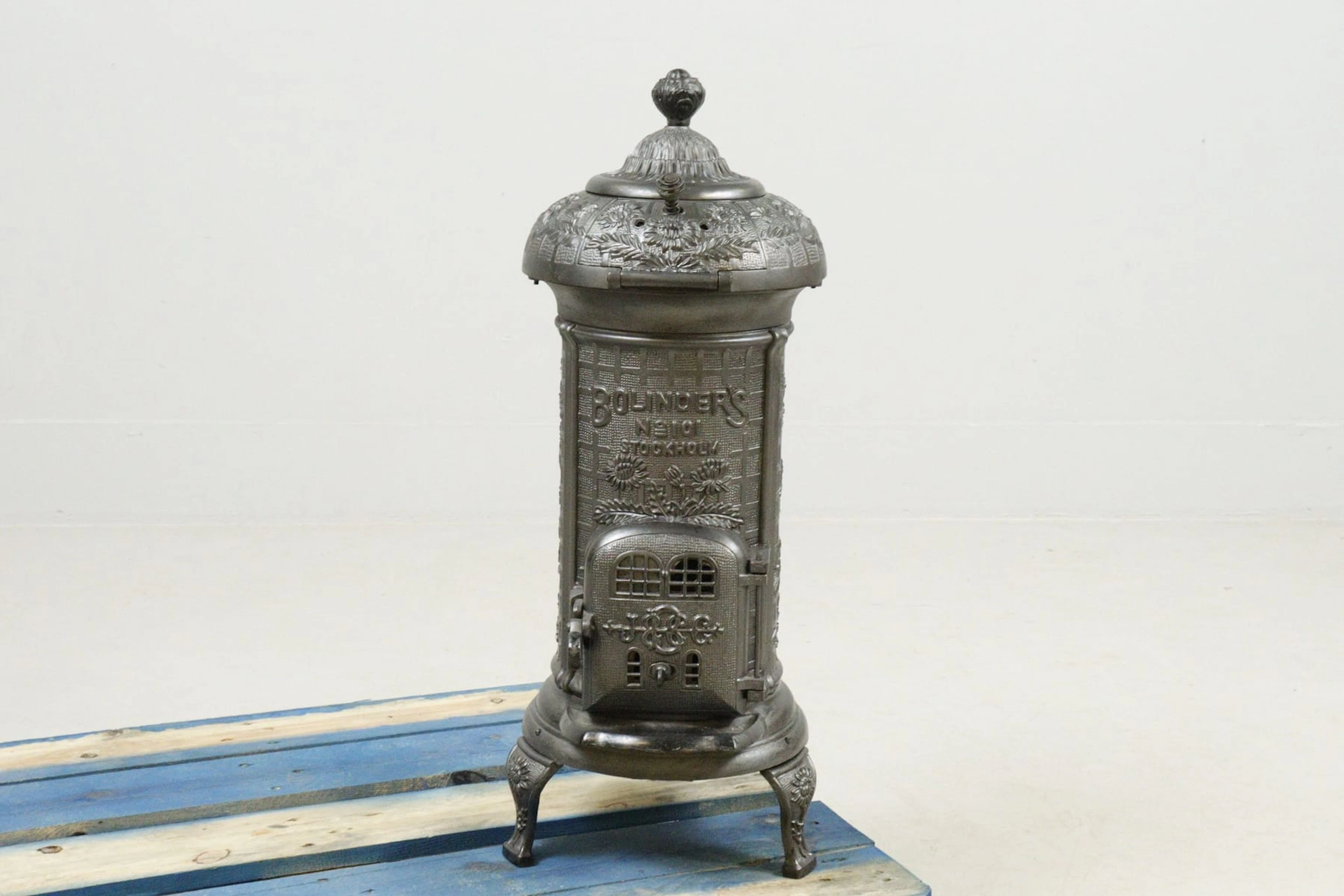 Kamin, gjutjärn, Bolinders No 101 Stockholm
